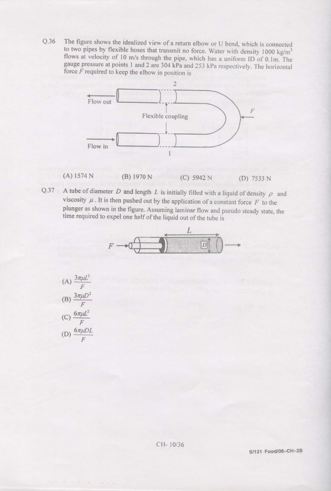 GATE Exam Question Paper 2007 Chemical Engineering 10