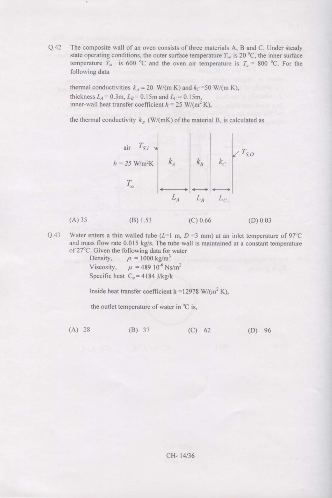 GATE Exam Question Paper 2007 Chemical Engineering 14