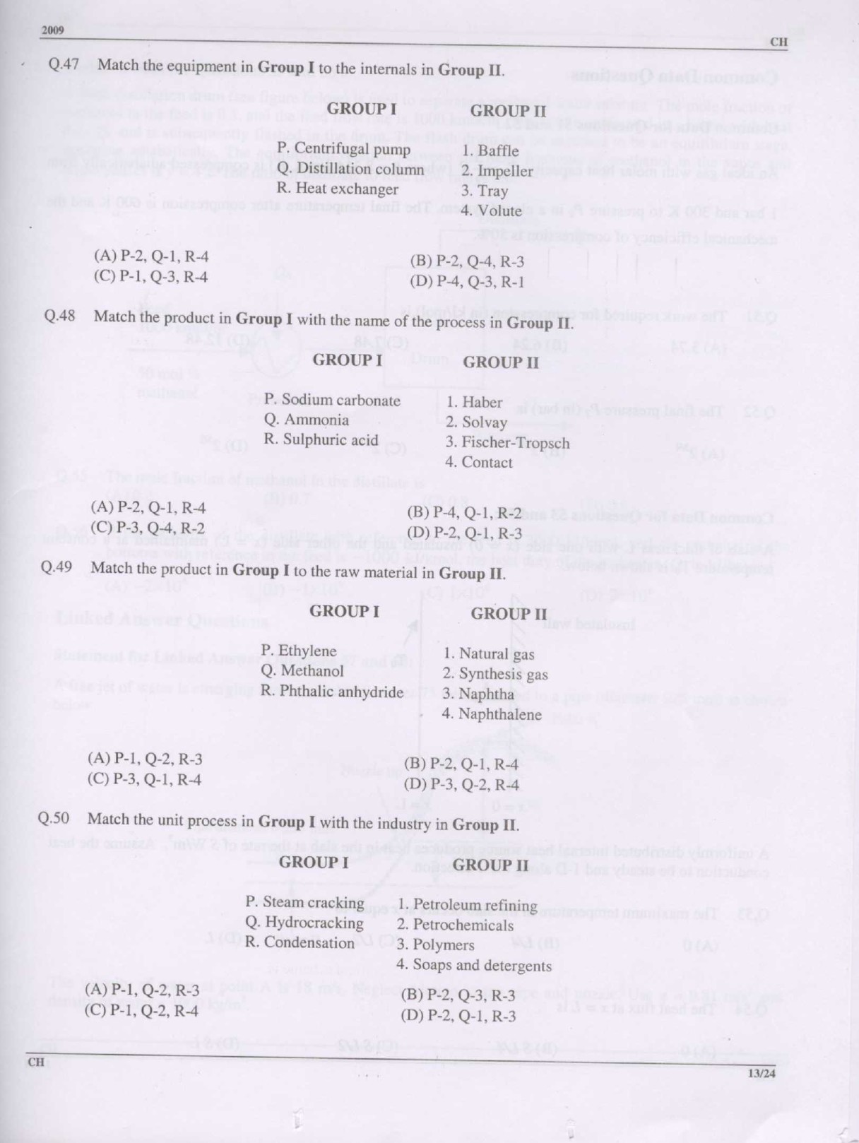 GATE Exam Question Paper 2009 Chemical Engineering 13
