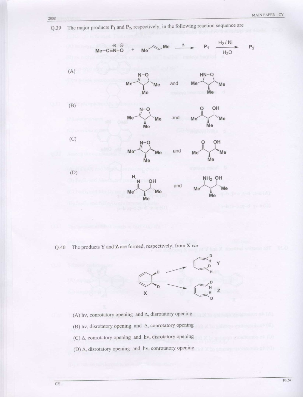 GATE Exam Question Paper 2008 Chemistry 10