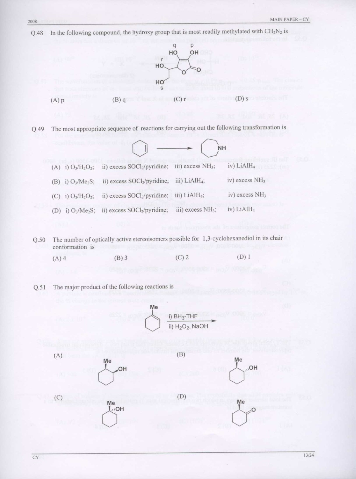 GATE Exam Question Paper 2008 Chemistry 13