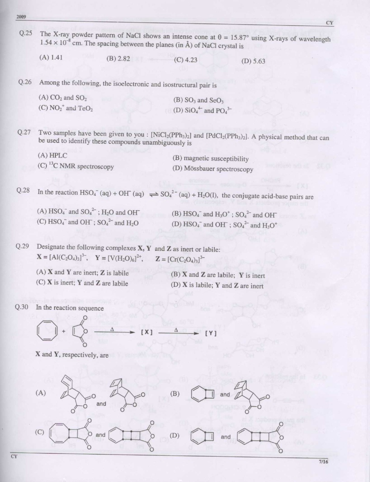 GATE Exam Question Paper 2009 Chemistry 7