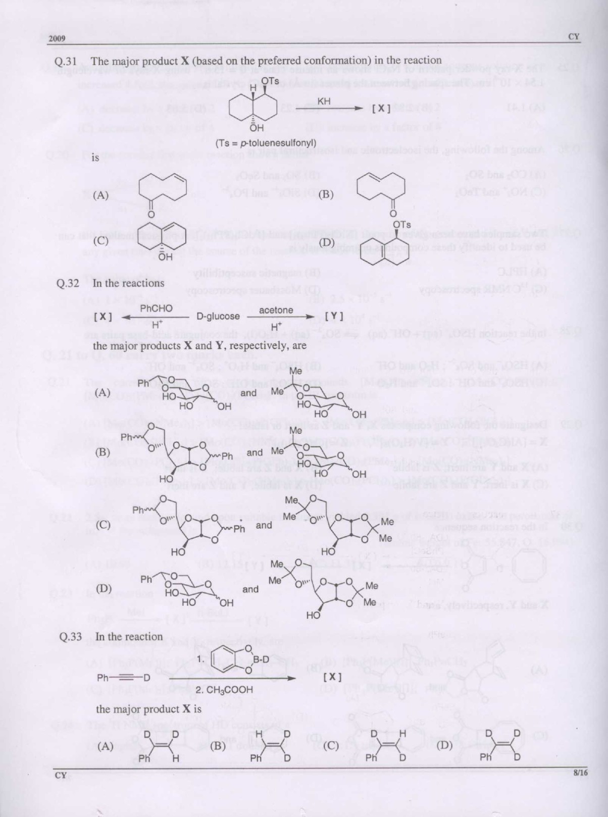 GATE Exam Question Paper 2009 Chemistry 8