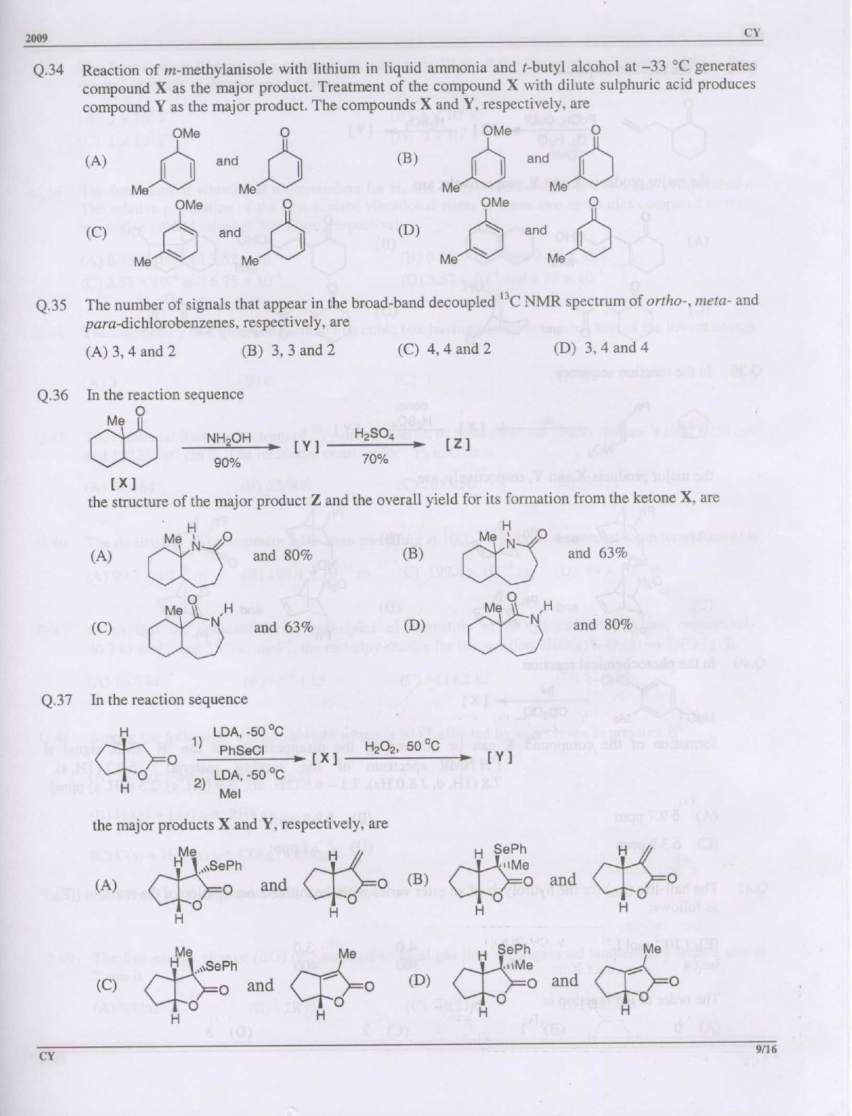 GATE Exam Question Paper 2009 Chemistry 9