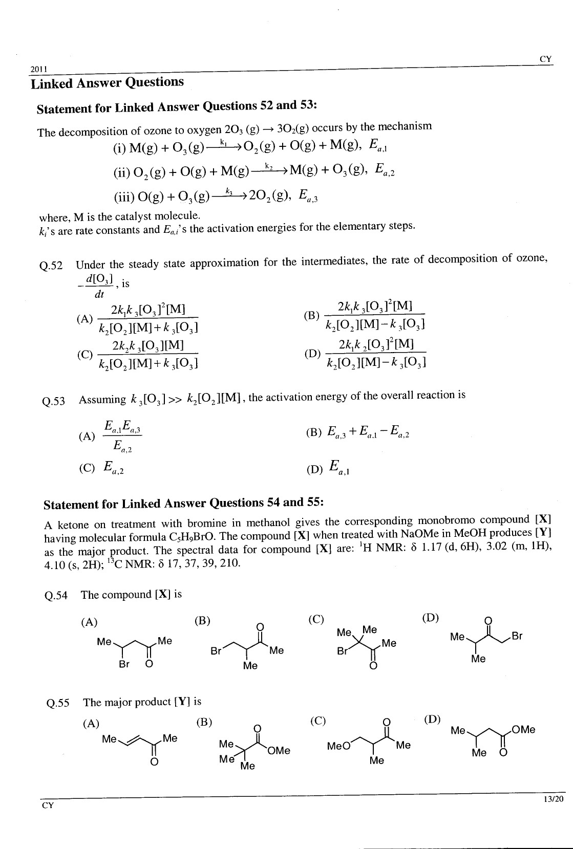 GATE Exam Question Paper 2011 Chemistry 13