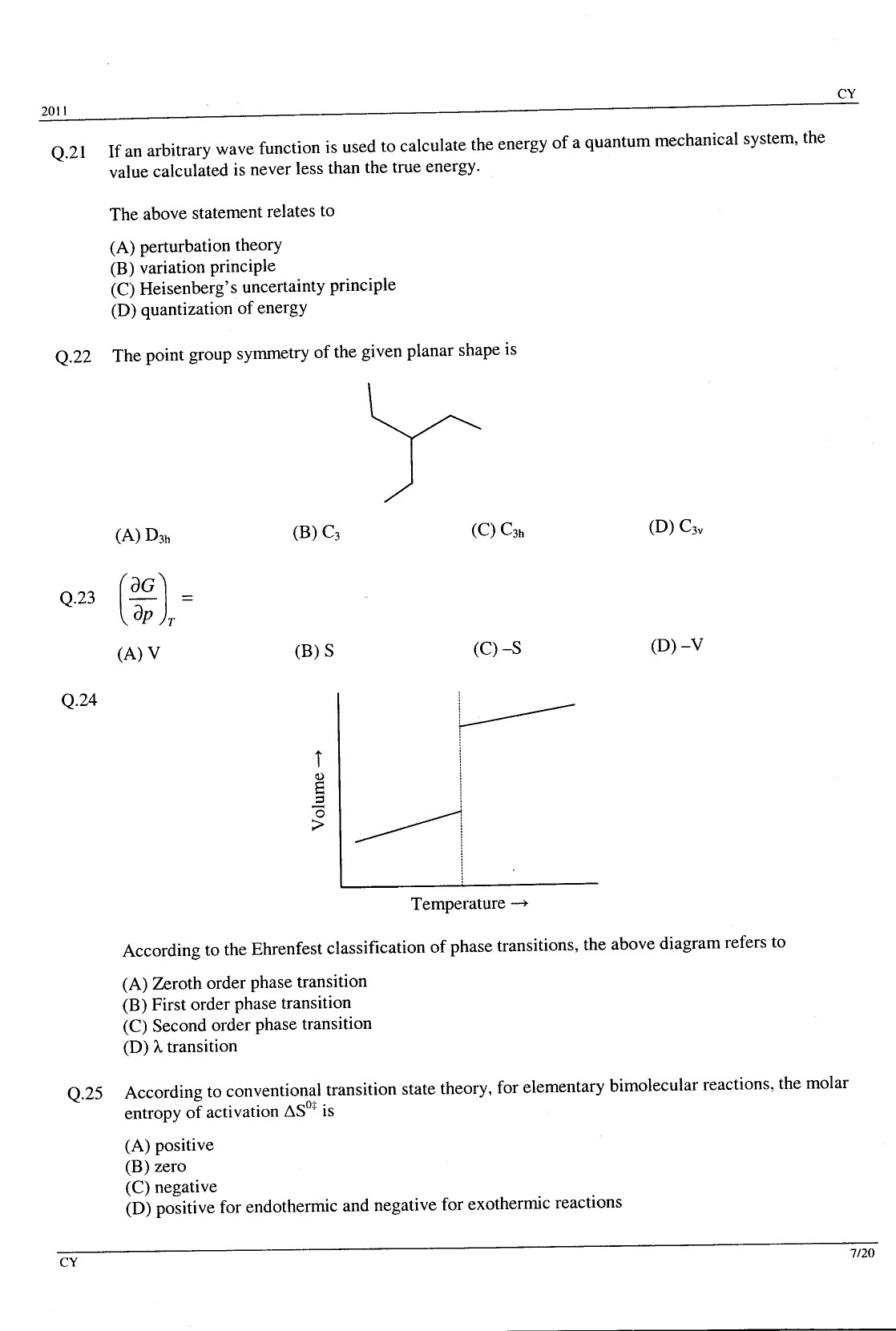 GATE Exam Question Paper 2011 Chemistry 7