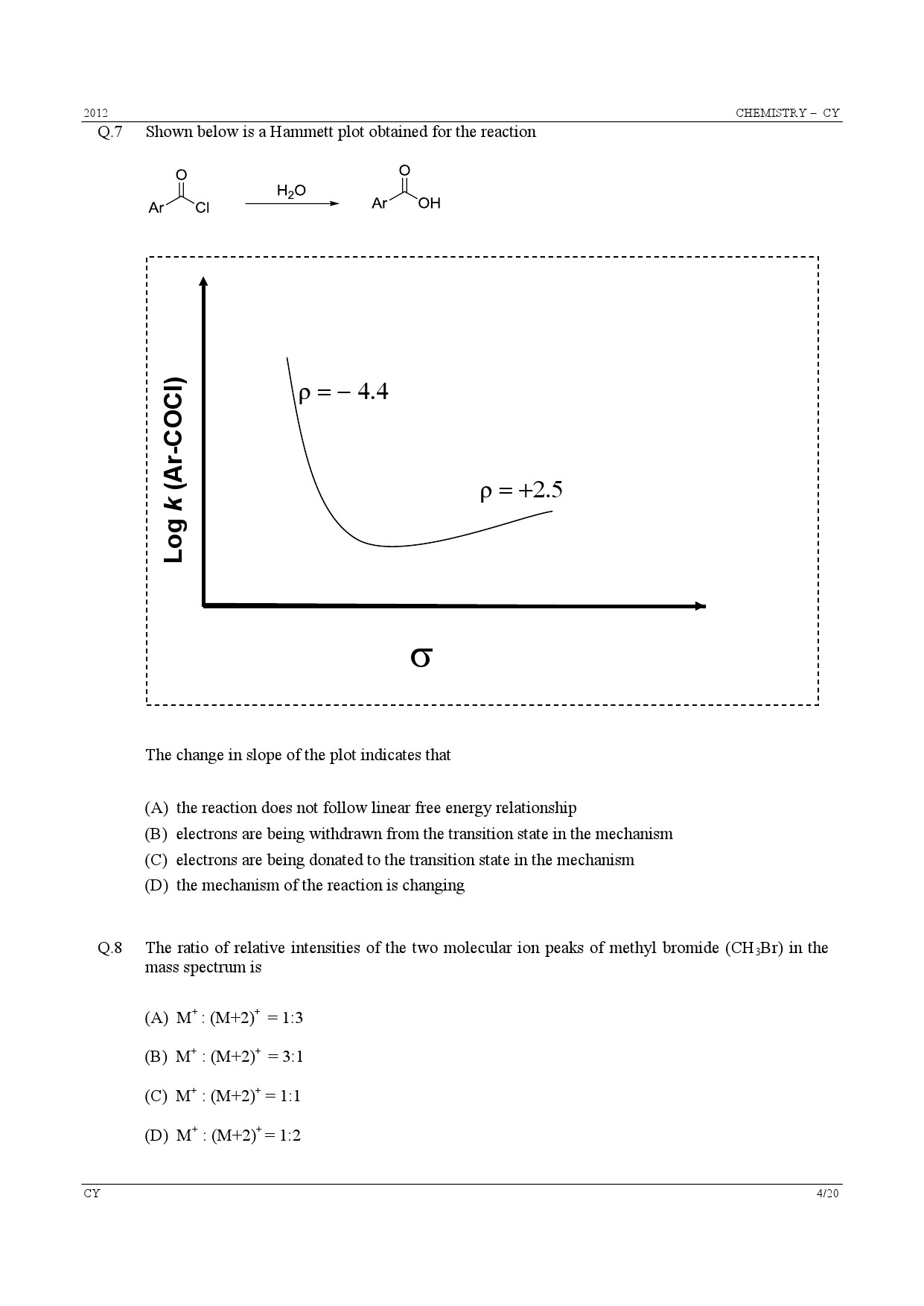 GATE Exam Question Paper 2012 Chemistry 4
