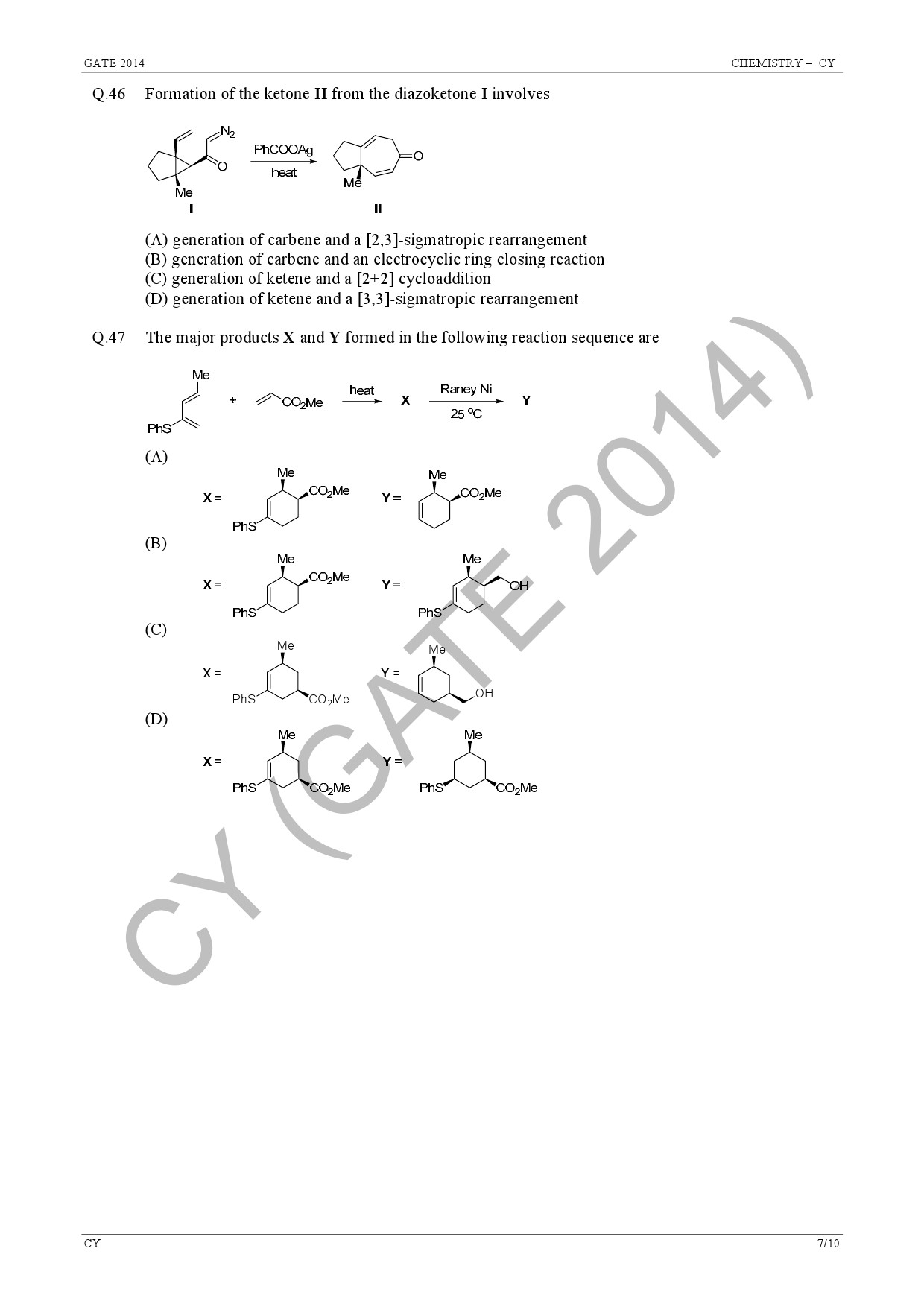 GATE Exam Question Paper 2014 Chemistry 13