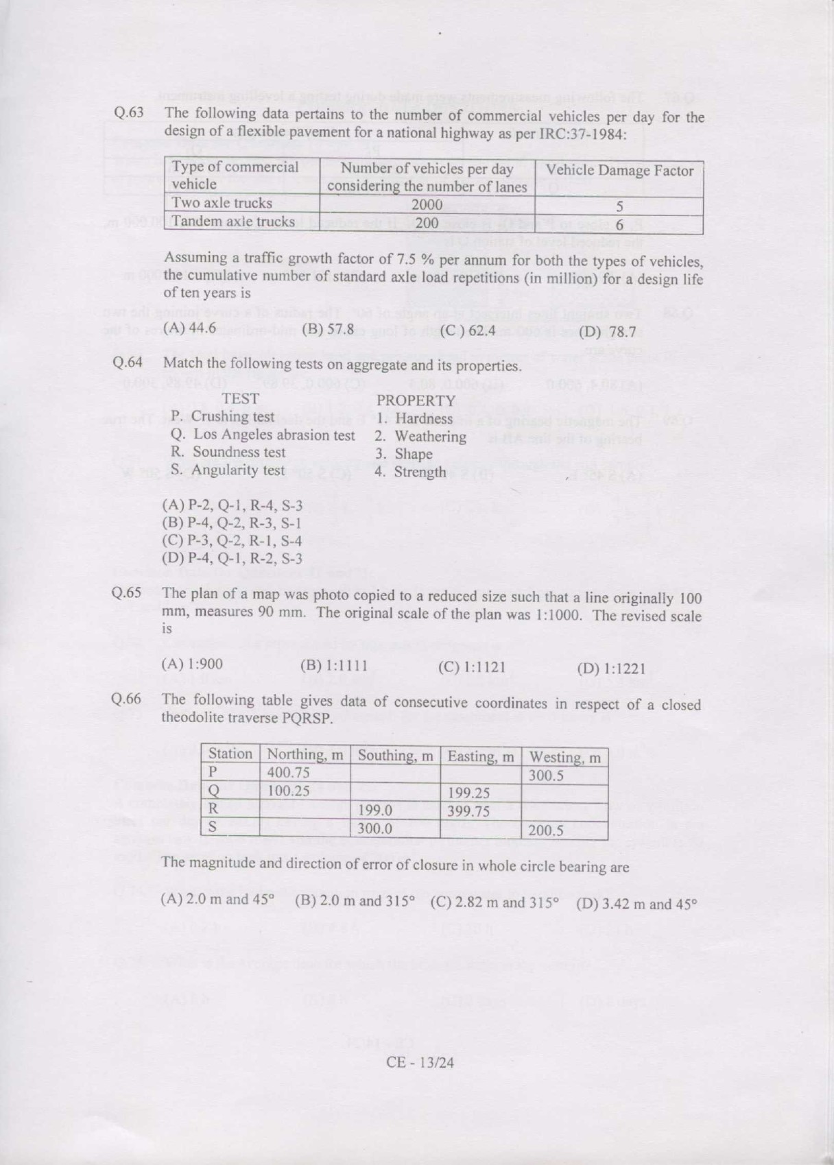 GATE Exam Question Paper 2007 Civil Engineering 13