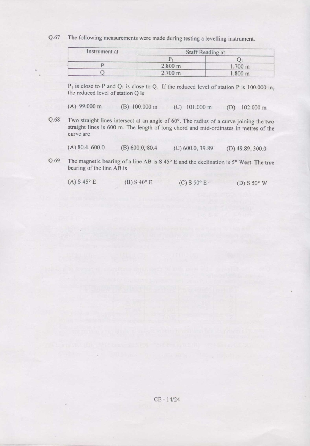 GATE Exam Question Paper 2007 Civil Engineering 14