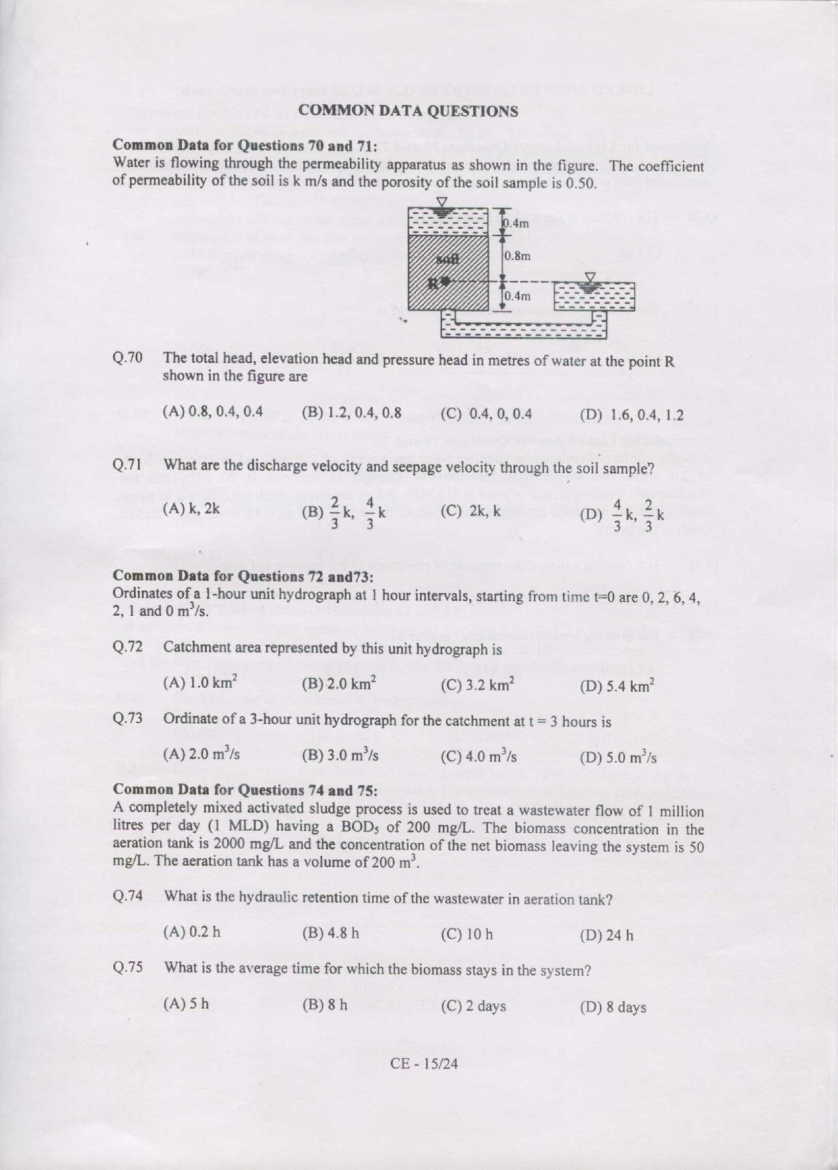 GATE Exam Question Paper 2007 Civil Engineering 15