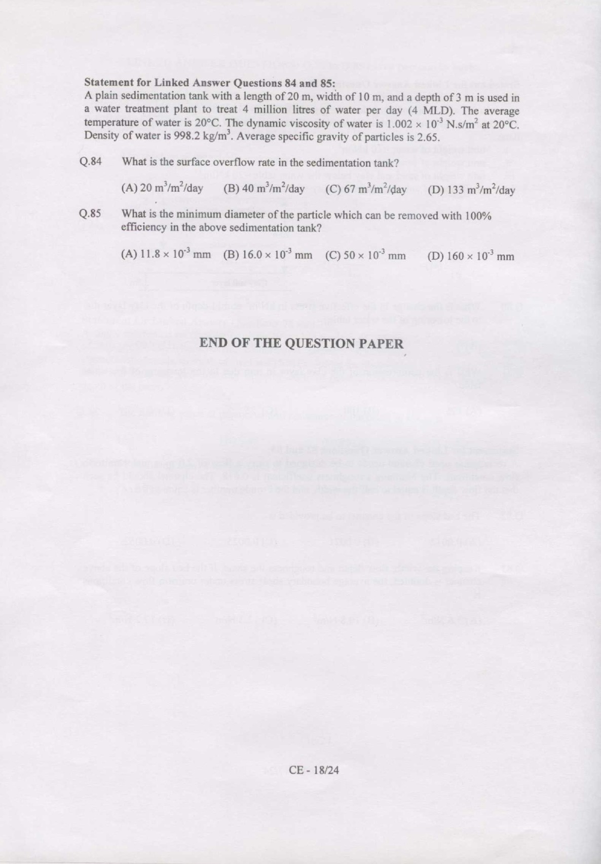 GATE Exam Question Paper 2007 Civil Engineering 18