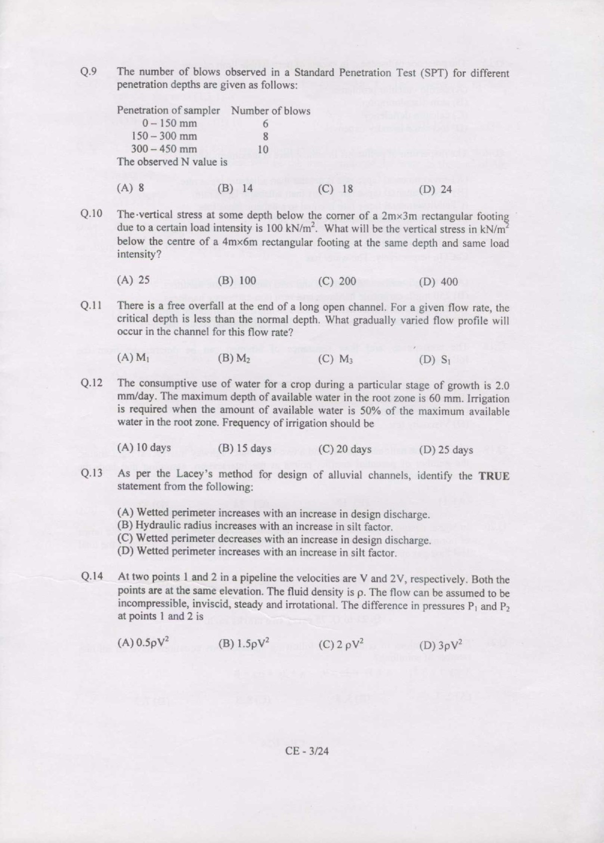 GATE Exam Question Paper 2007 Civil Engineering 3