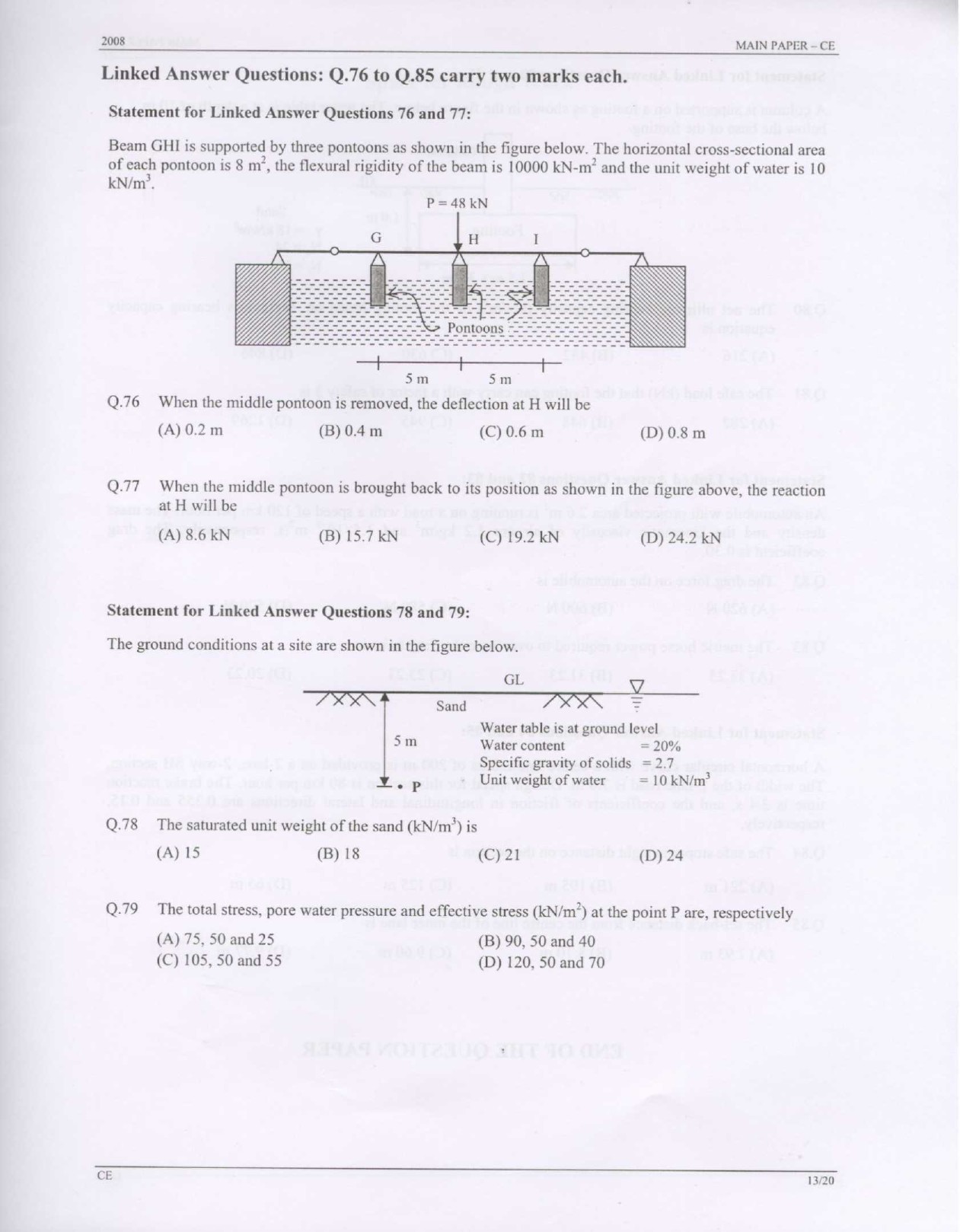 GATE Exam Question Paper 2008 Civil Engineering 13
