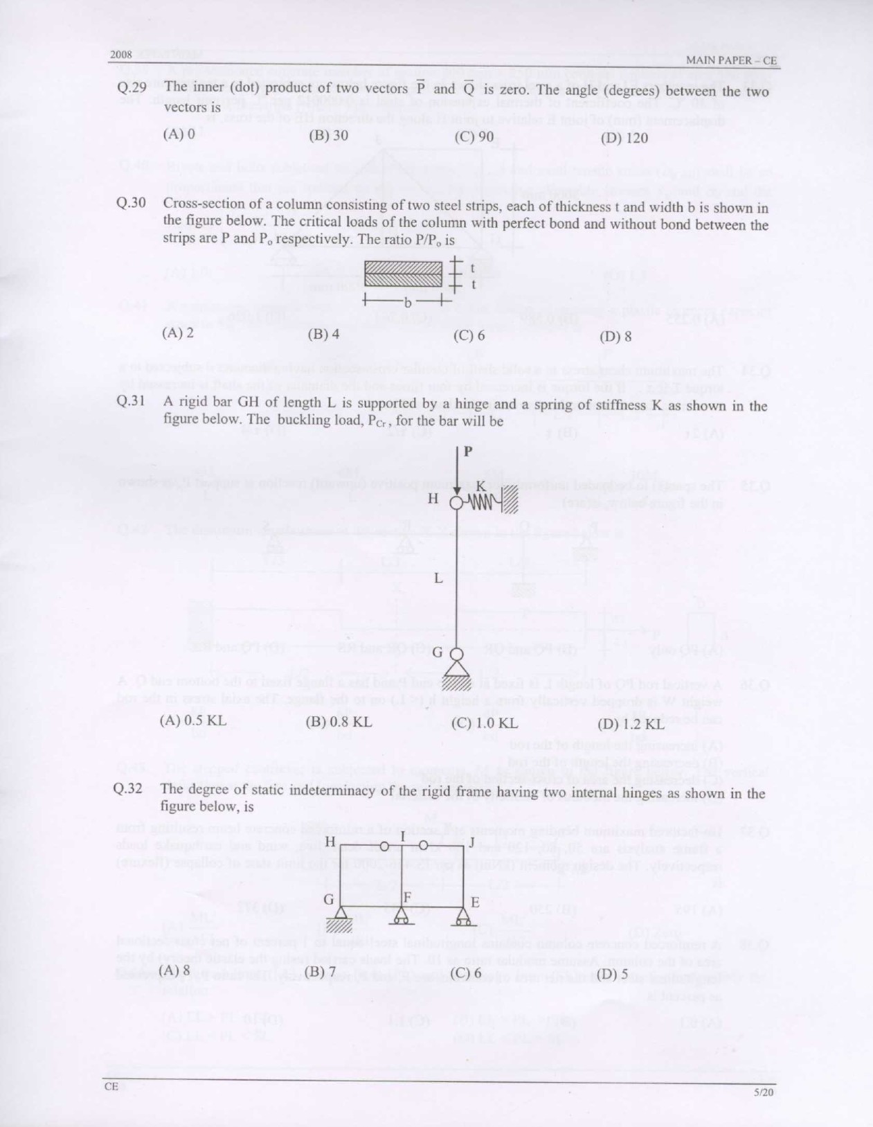 GATE Exam Question Paper 2008 Civil Engineering 5
