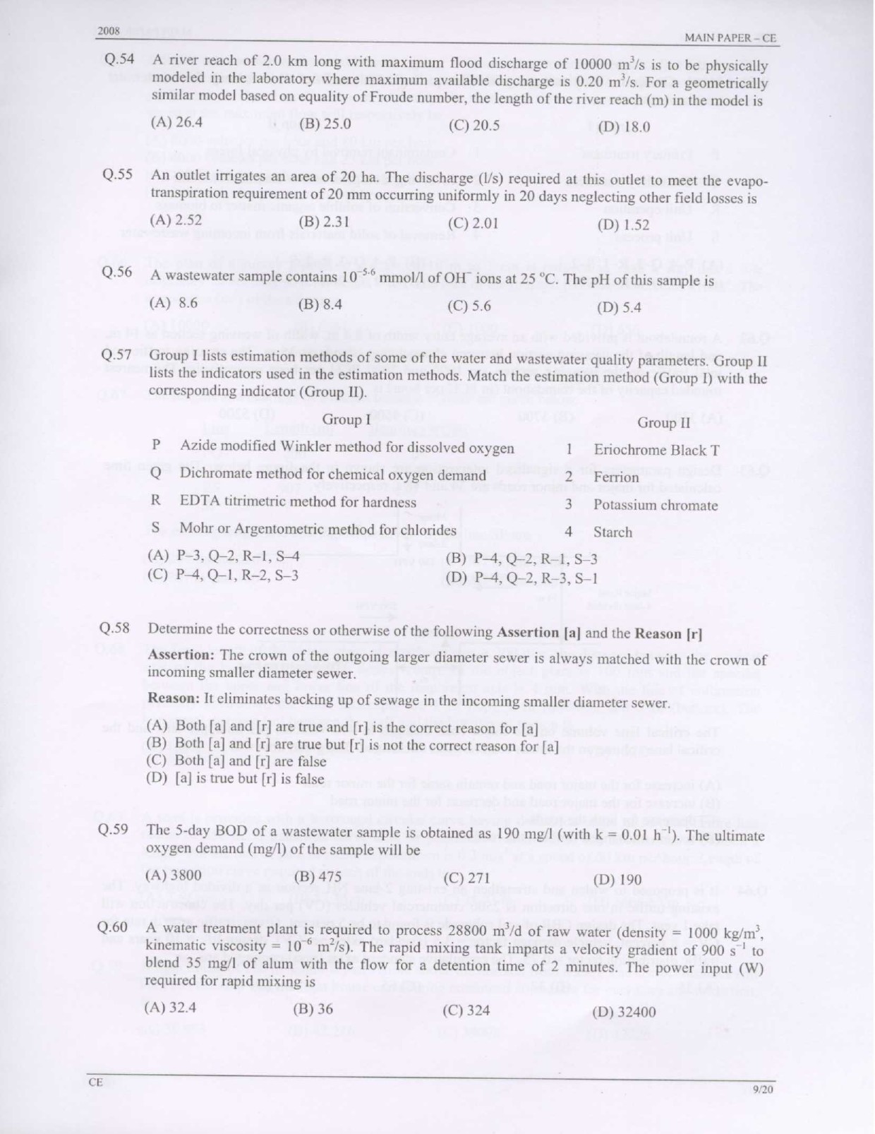GATE Exam Question Paper 2008 Civil Engineering 9