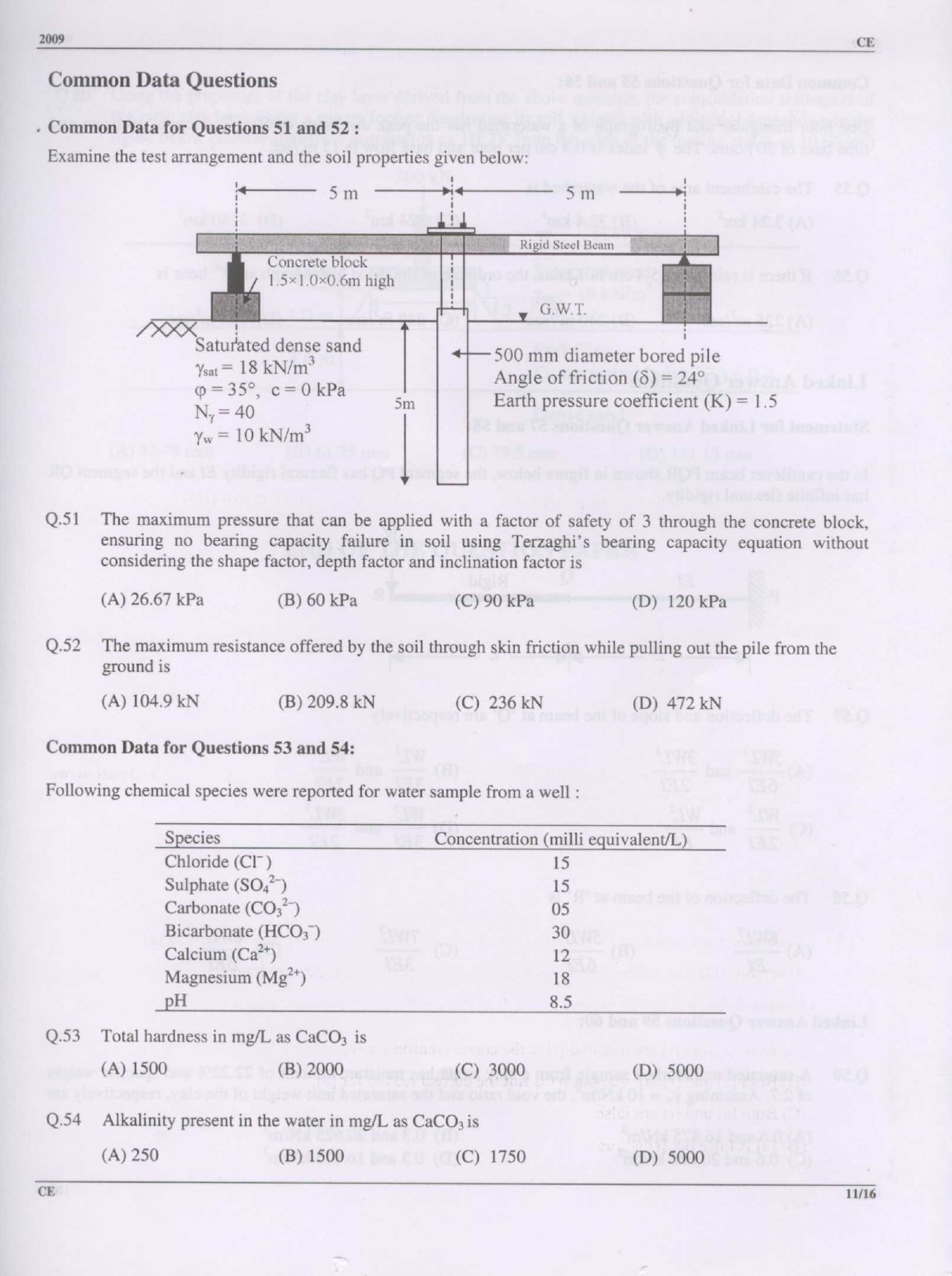 GATE Exam Question Paper 2009 Civil Engineering 11