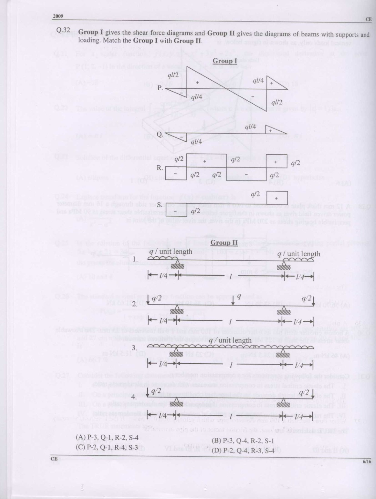 GATE Exam Question Paper 2009 Civil Engineering 6