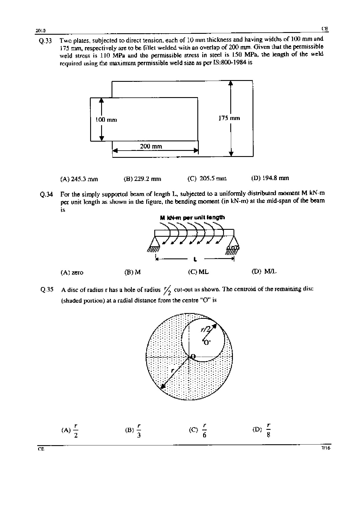 GATE Exam Question Paper 2010 Civil Engineering 7