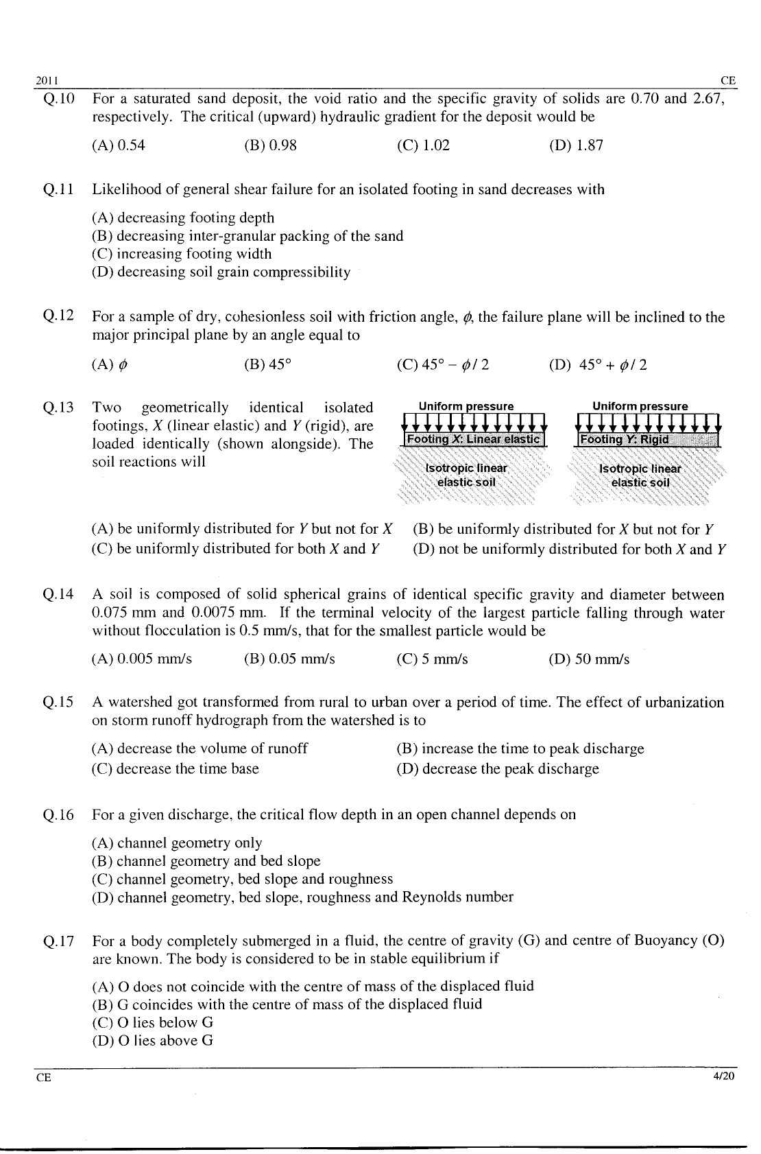 GATE Exam Question Paper 2011 Civil Engineering 4