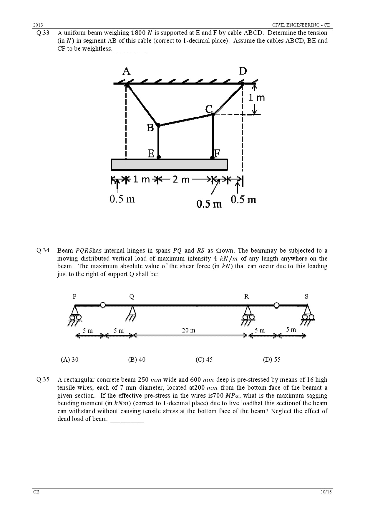 GATE Exam Question Paper 2013 Civil Engineering 10