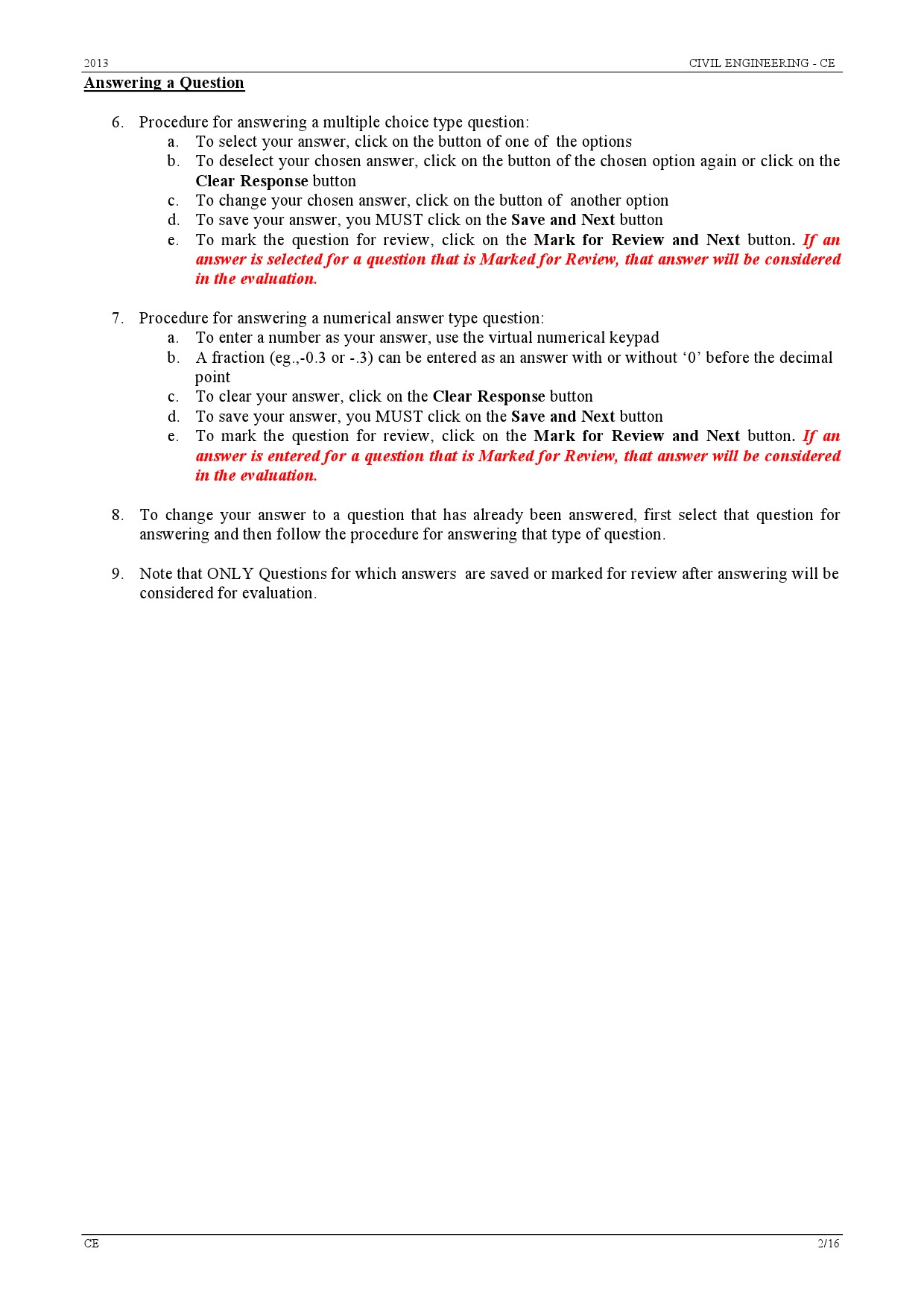 GATE Exam Question Paper 2013 Civil Engineering 2