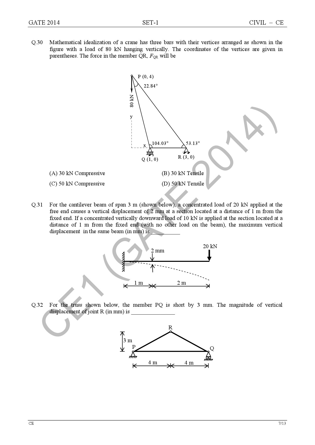 GATE Exam Question Paper 2014 Civil Engineering Set 1 13