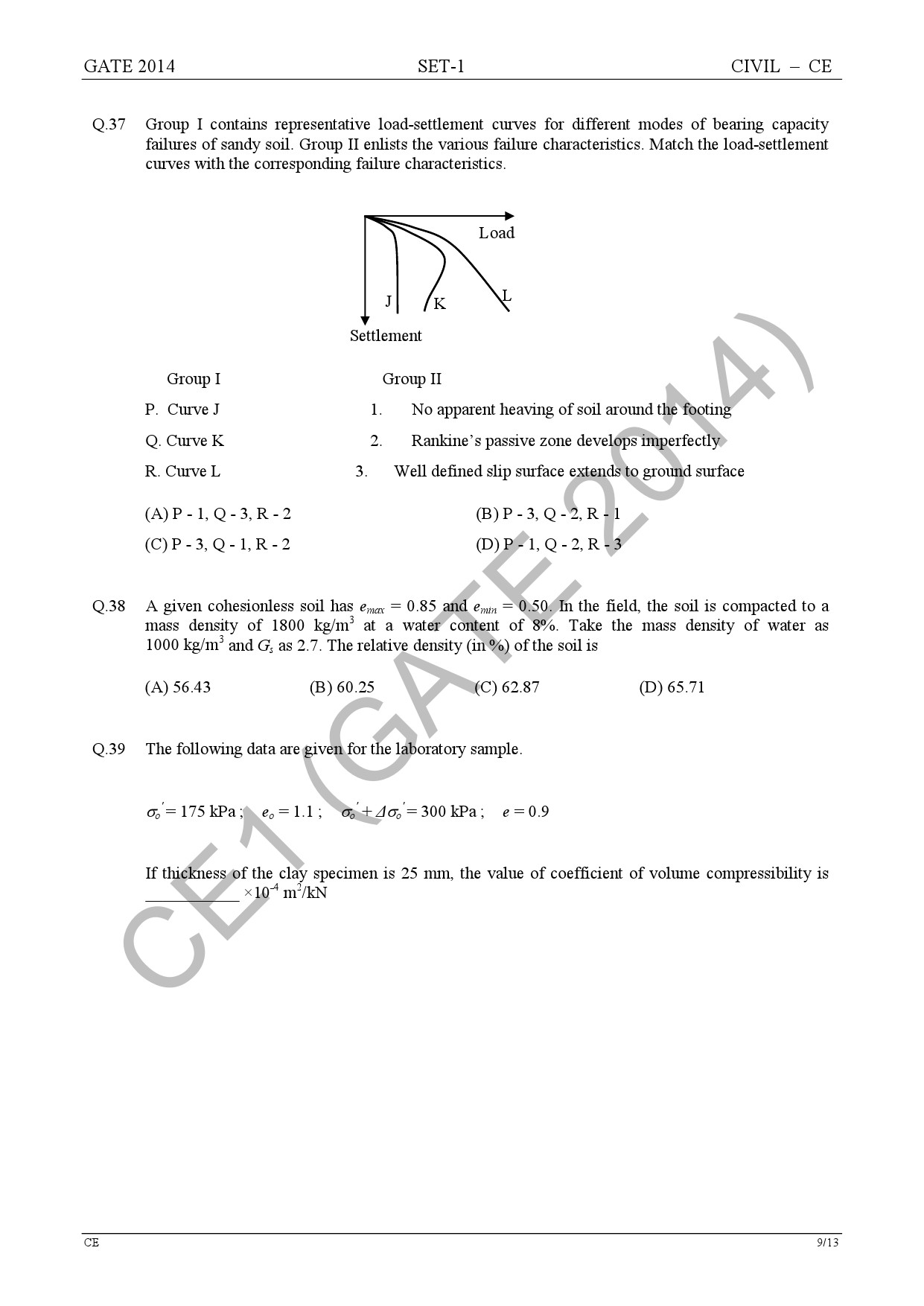 GATE Exam Question Paper 2014 Civil Engineering Set 1 15
