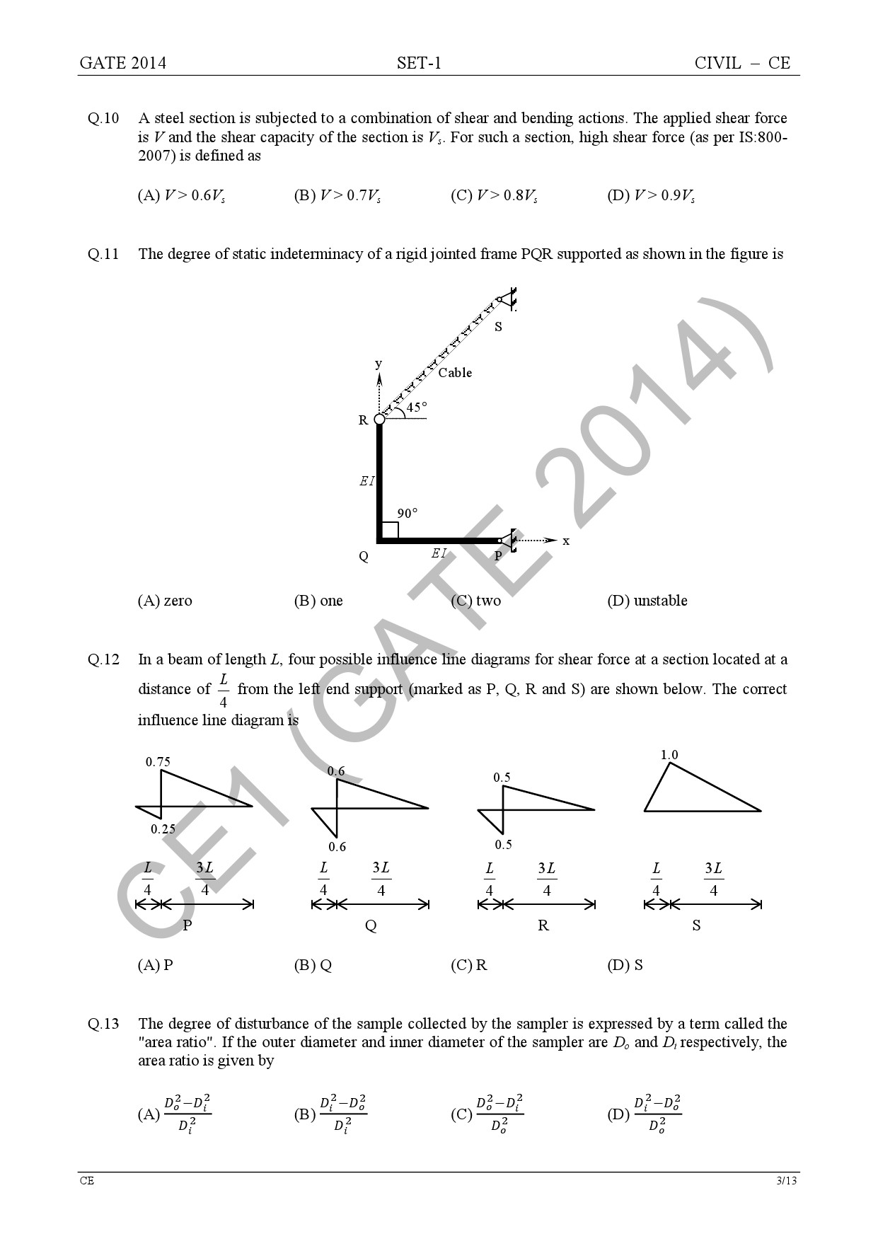 GATE Exam Question Paper 2014 Civil Engineering Set 1 9