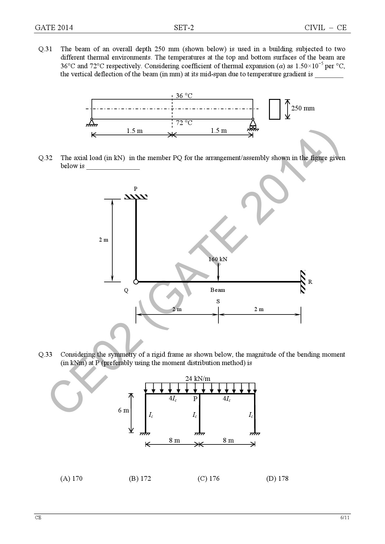 GATE Exam Question Paper 2014 Civil Engineering Set 2 12