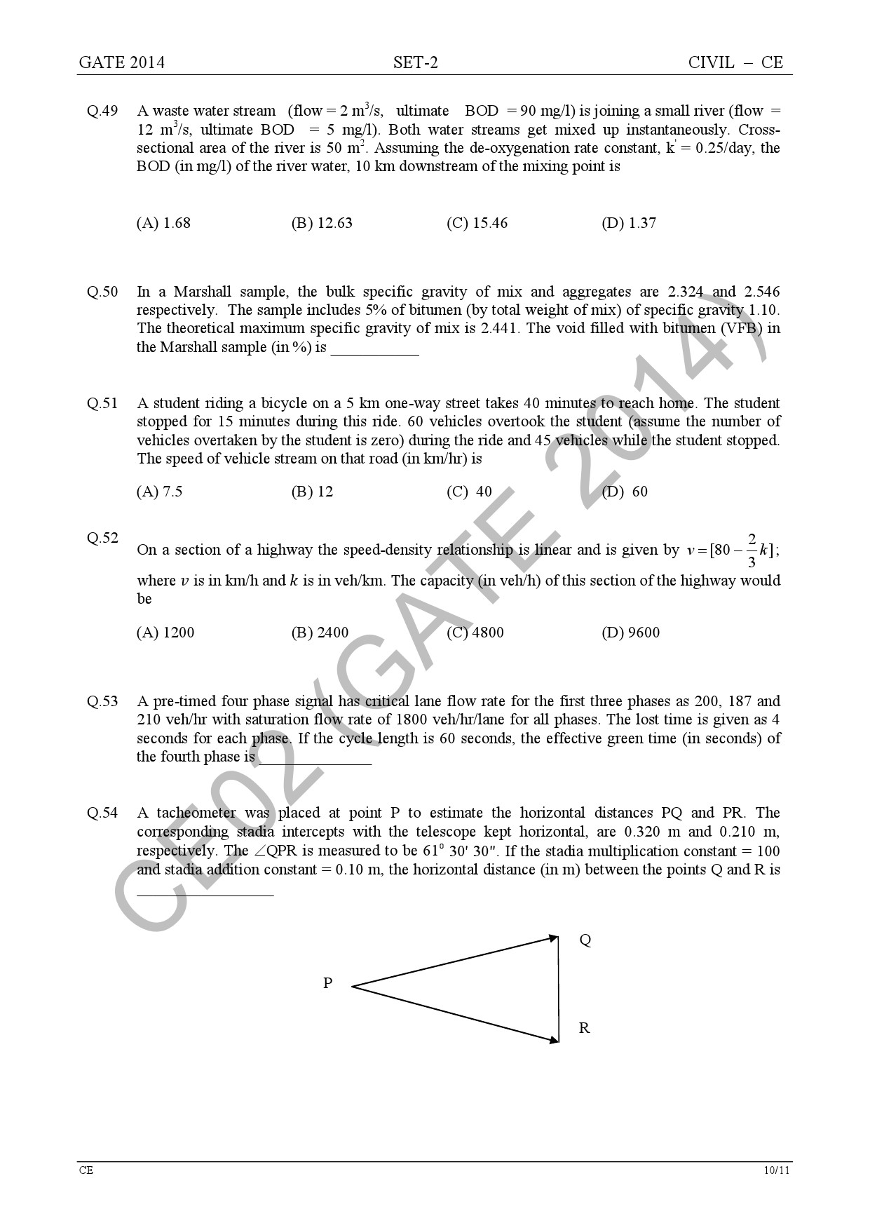 GATE Exam Question Paper 2014 Civil Engineering Set 2 16