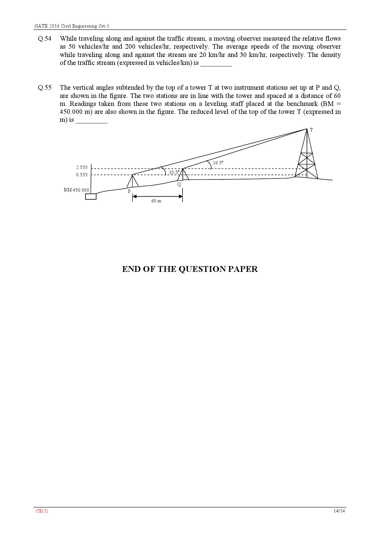 GATE Exam Question Paper 2016 Civil Engineering Set 1 17
