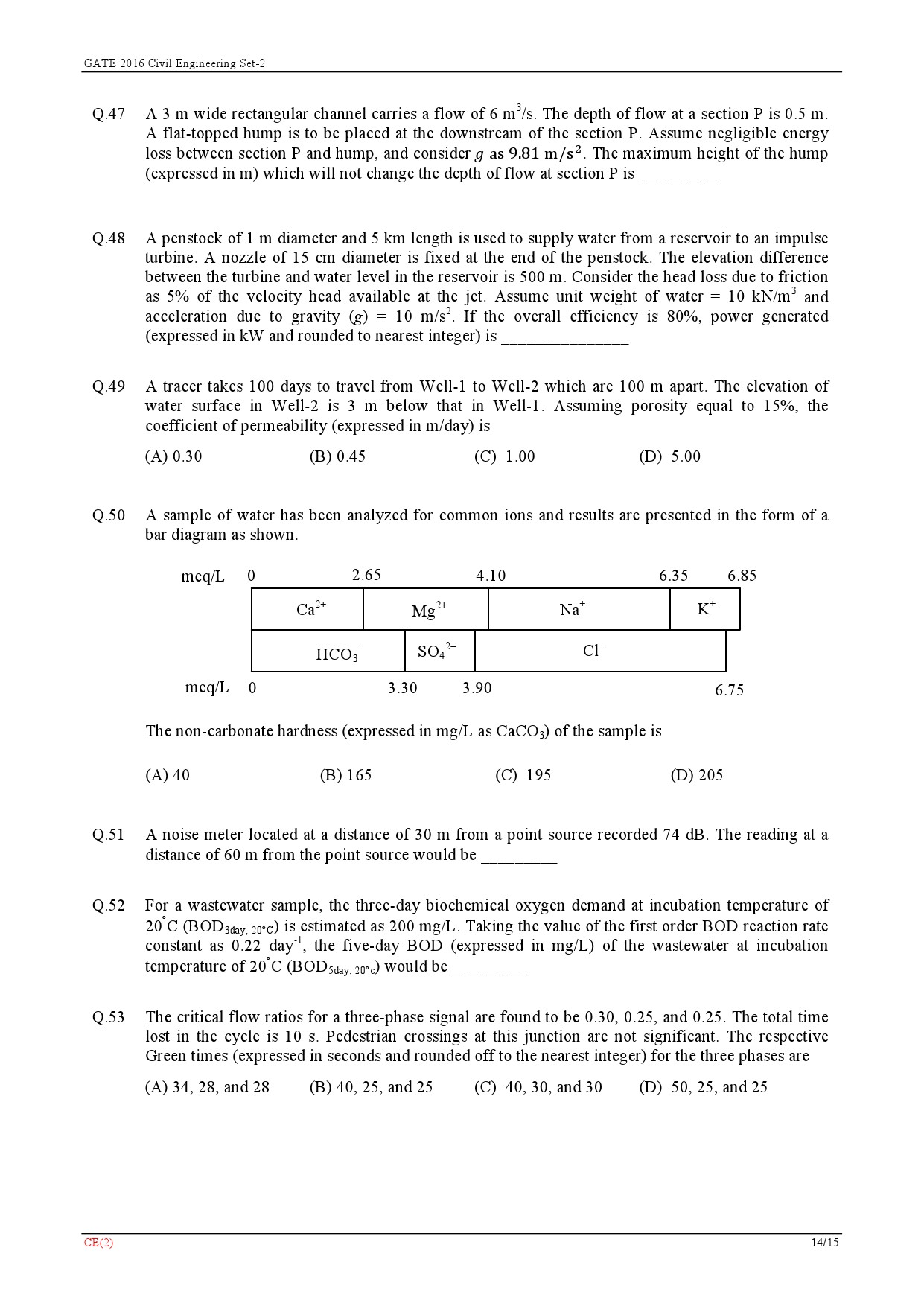 GATE Exam Question Paper 2016 Civil Engineering Set 2 17