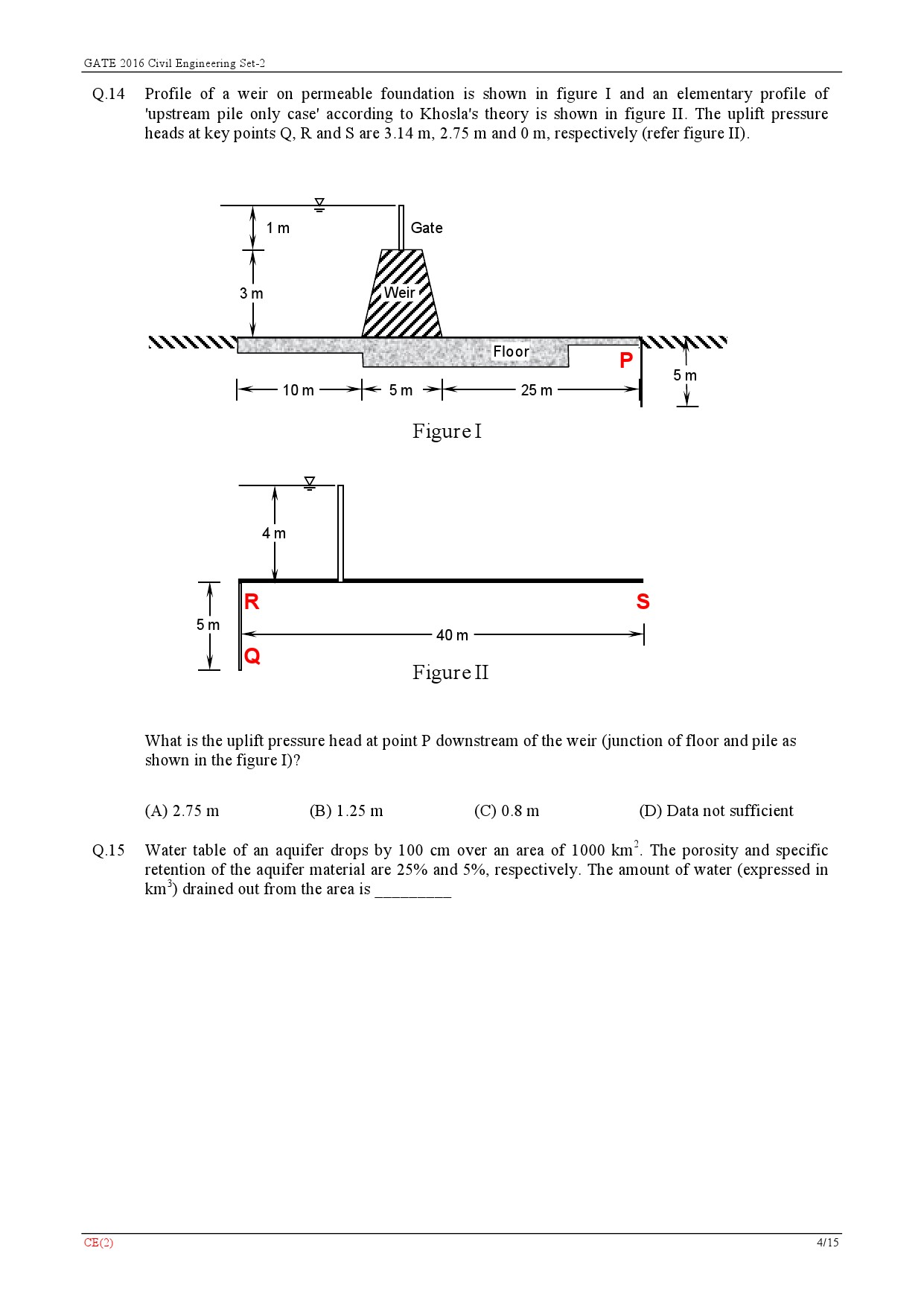 GATE Exam Question Paper 2016 Civil Engineering Set 2 7
