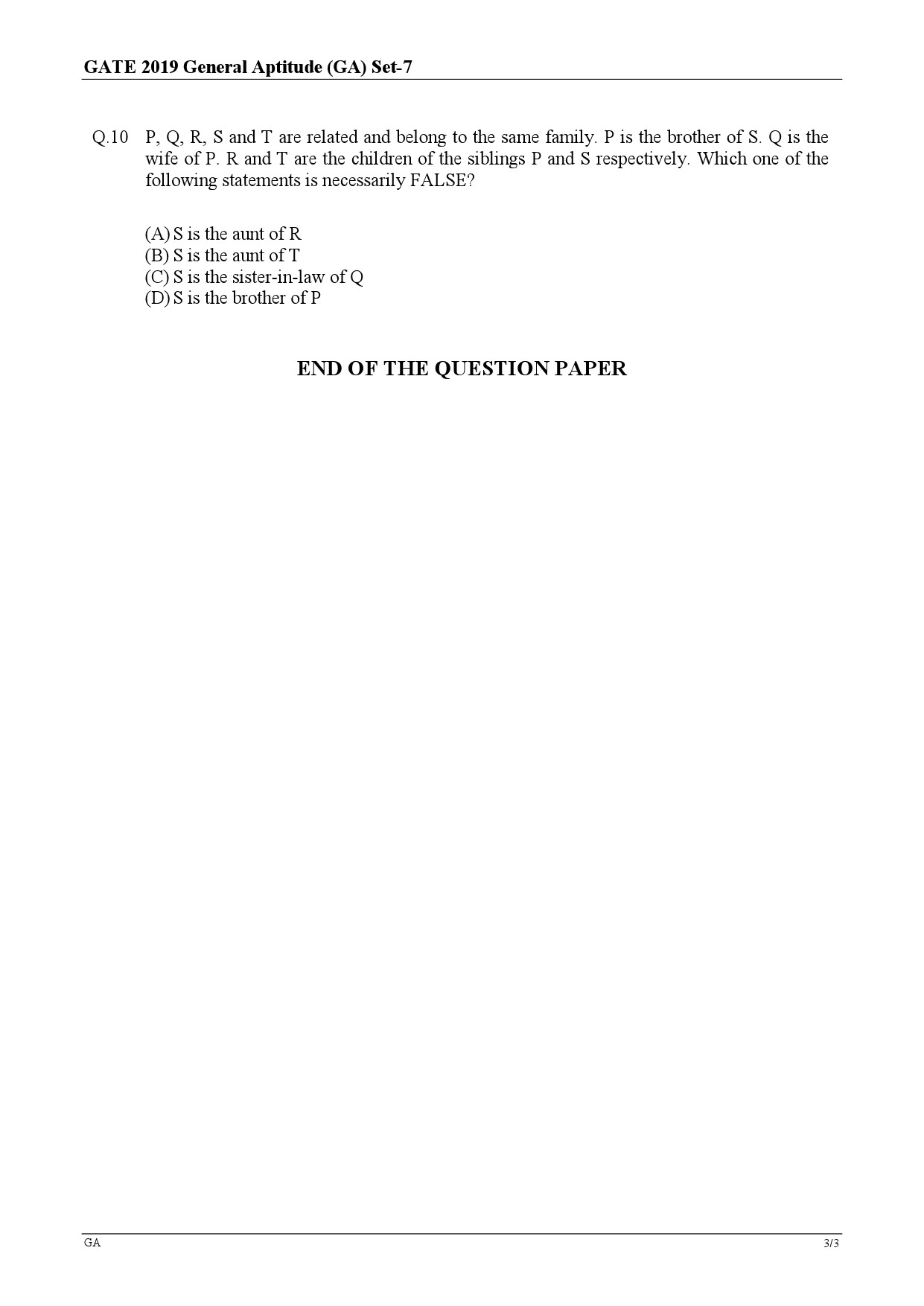 GATE Exam Question Paper 2019 Civil Engineering Set 1 3