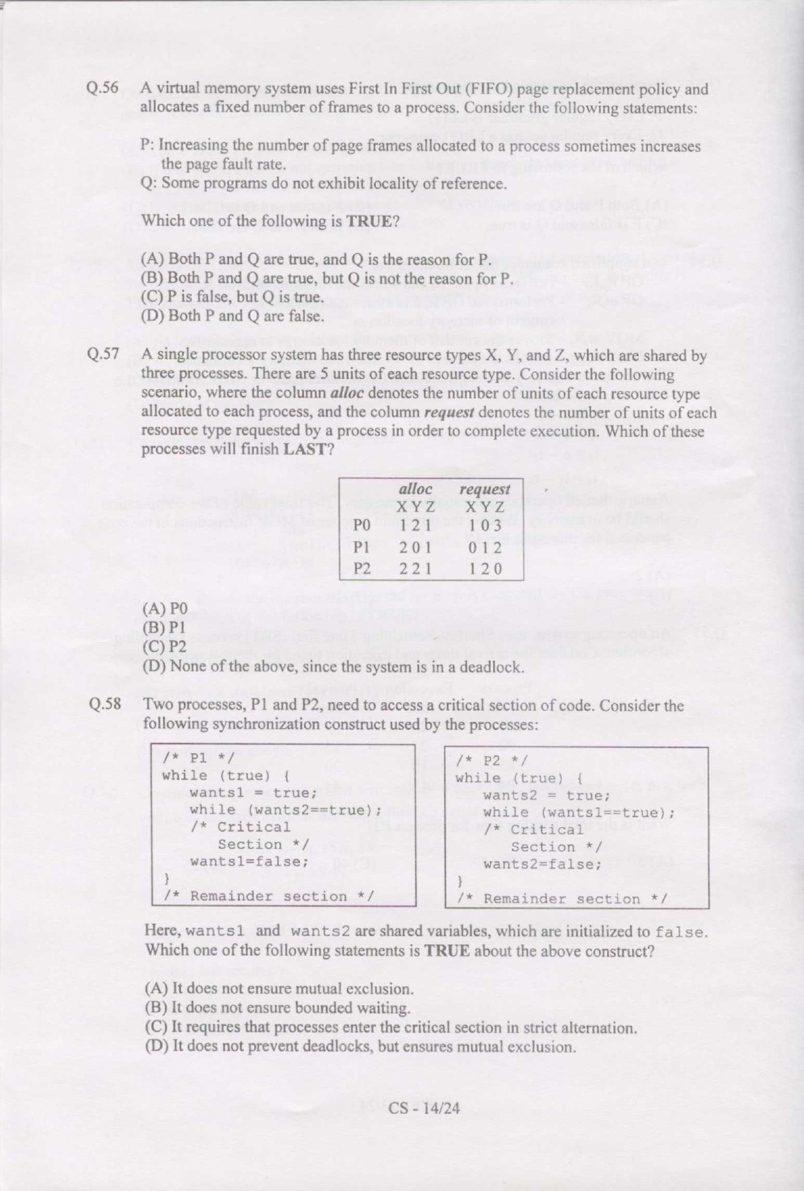 GATE Exam Question Paper 2007 Computer Science and Information Technology 14