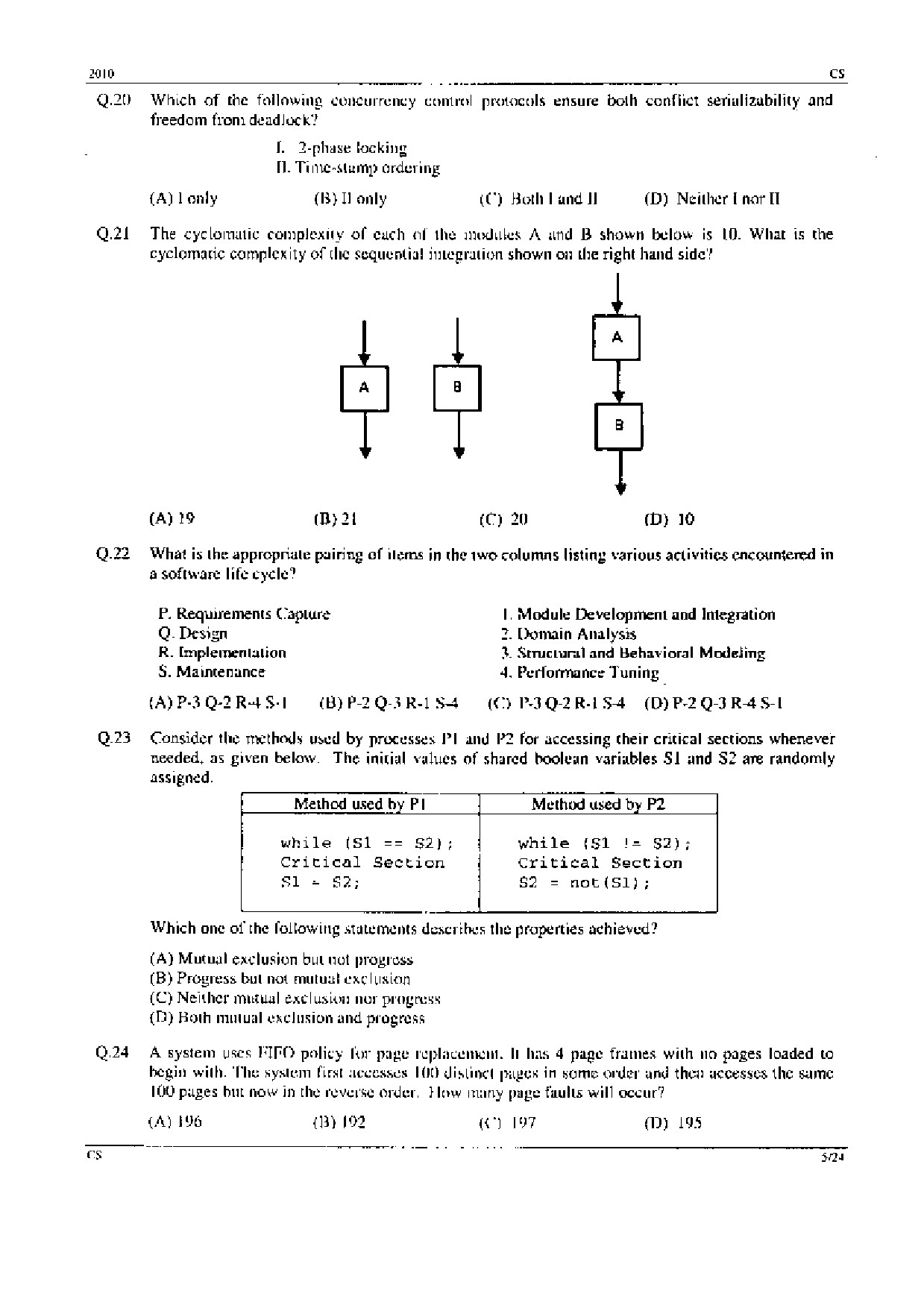 GATE Exam Question Paper 2010 Computer Science and Information Technology 5