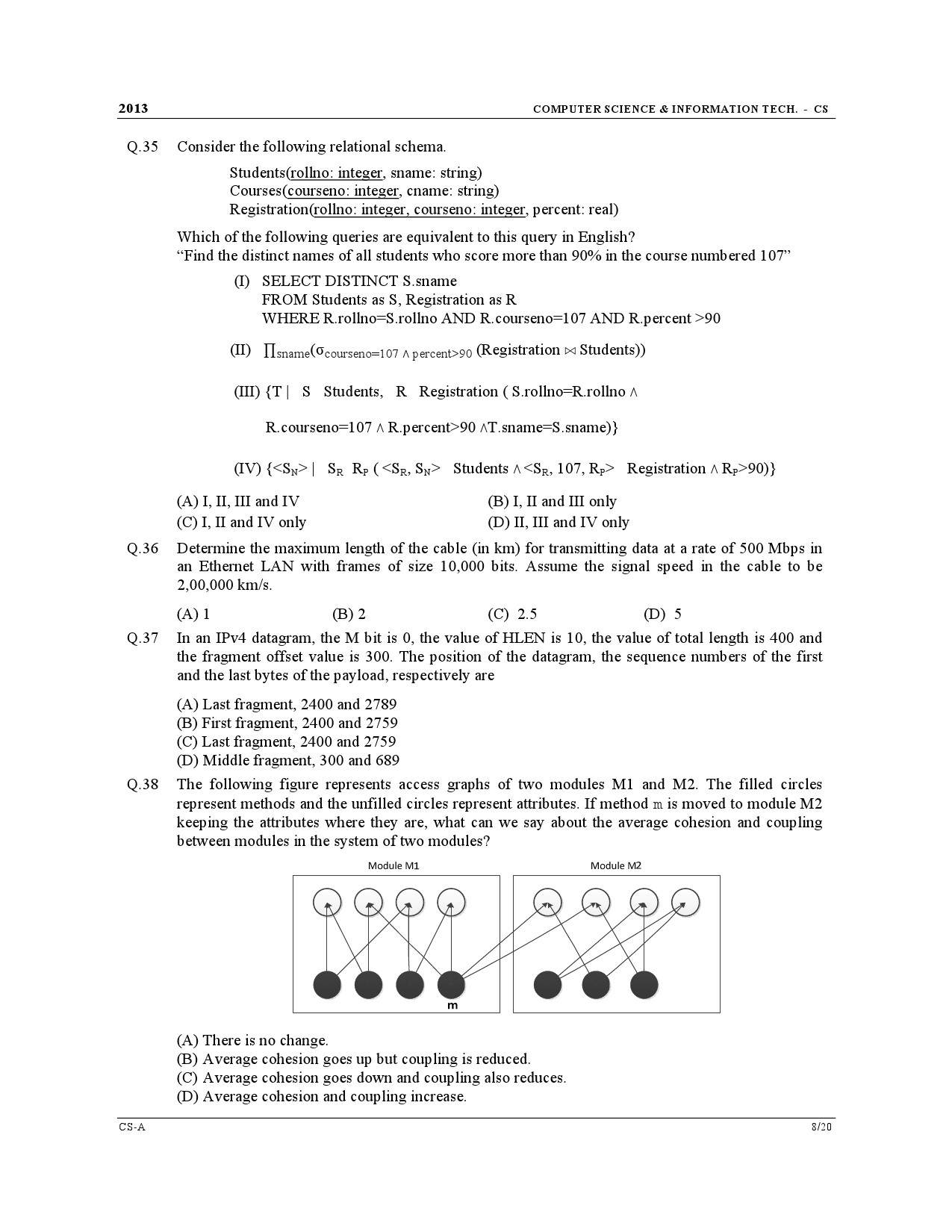 GATE Exam Question Paper 2013 Computer Science and Information Technology 8