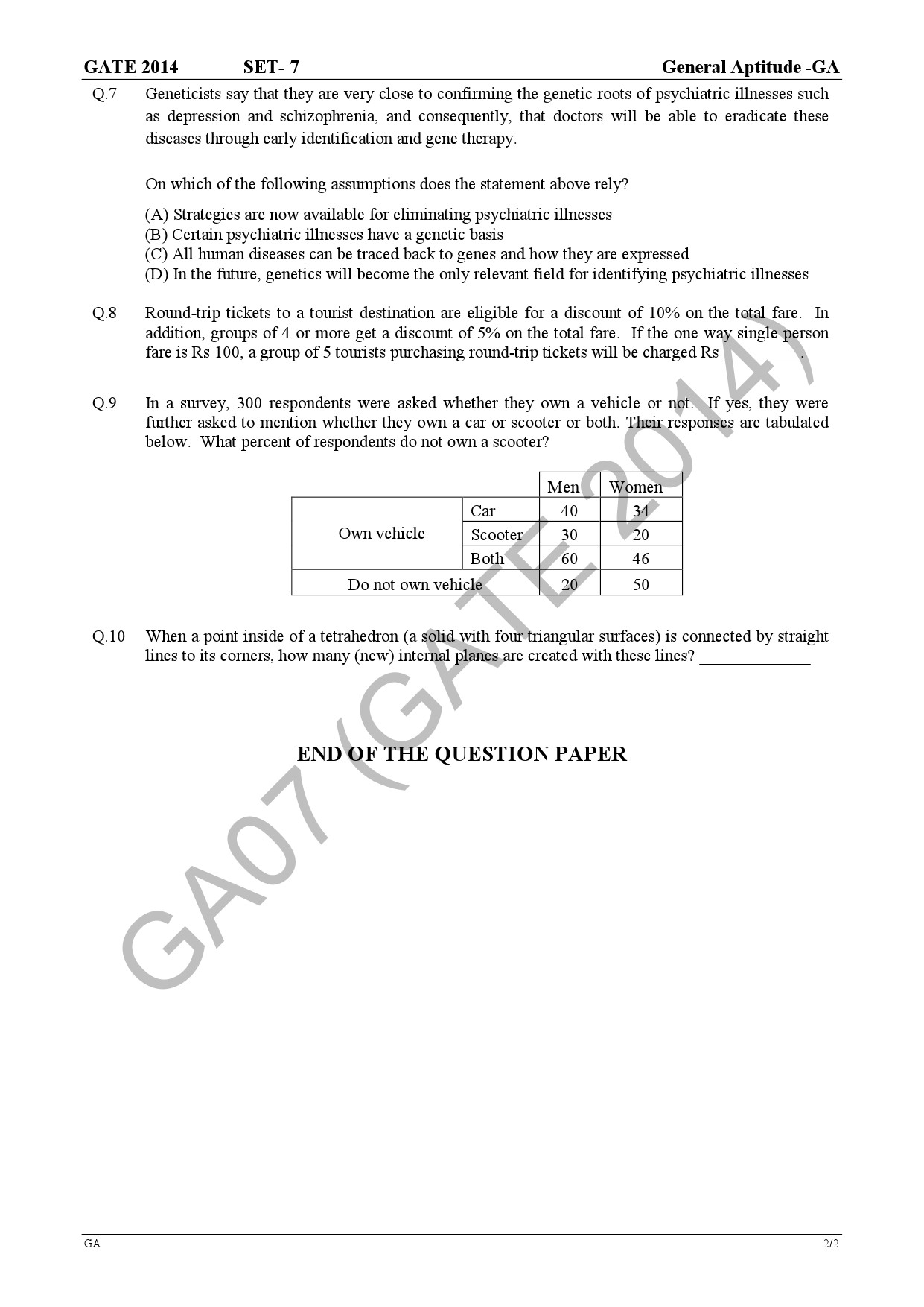 GATE Exam Question Paper 2014 Computer Science and Information Technology Set 1 6