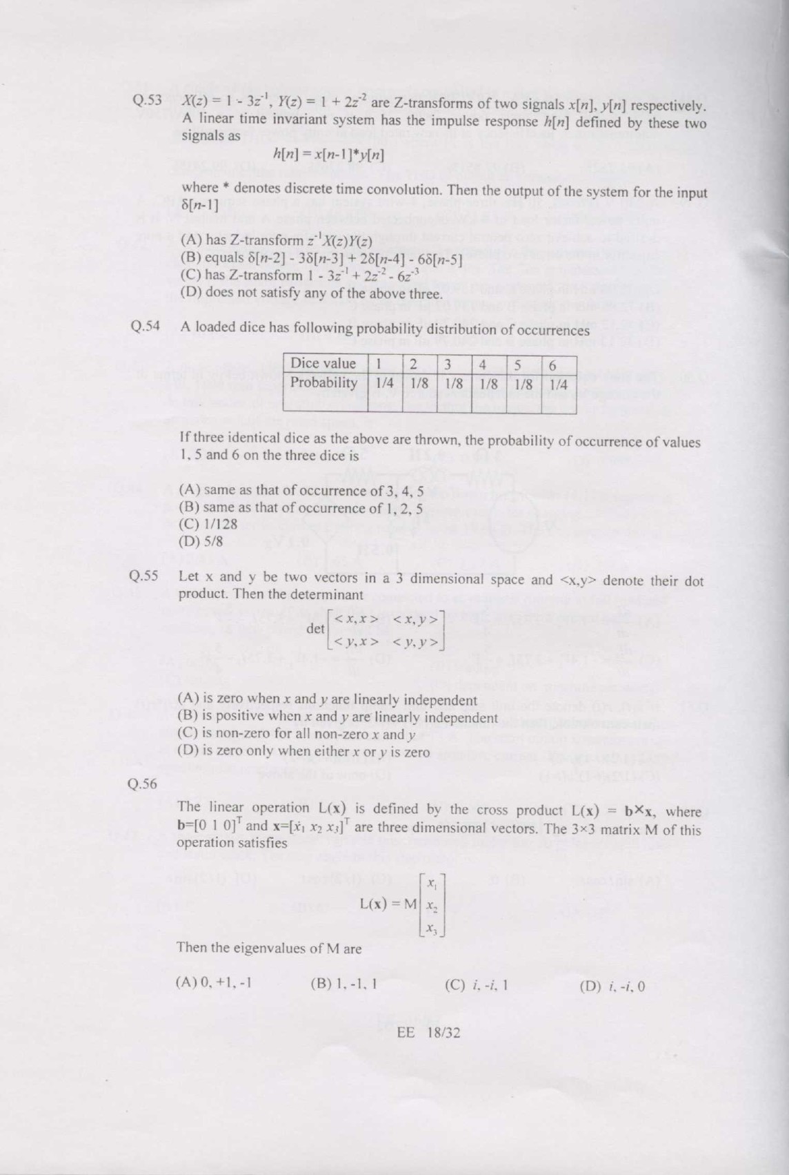 GATE Exam Question Paper 2007 Electrical Engineering 18