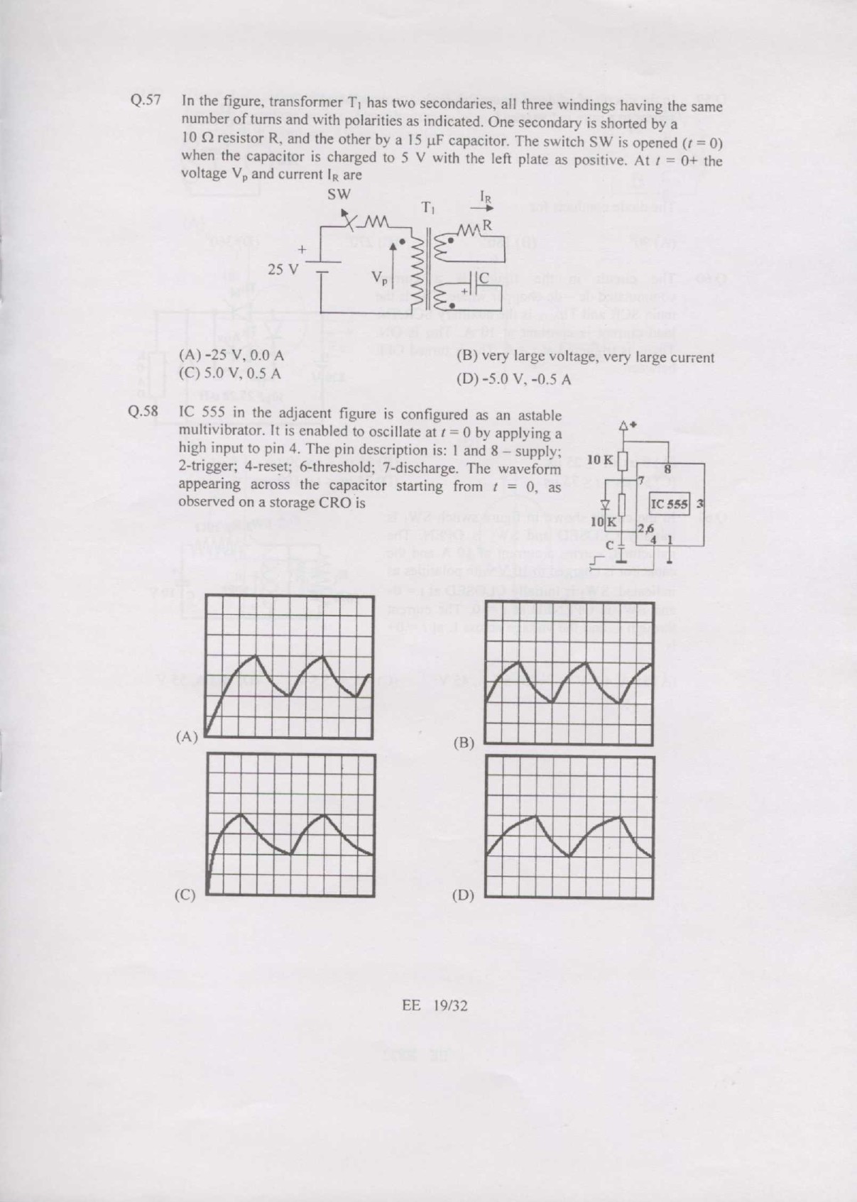 GATE Exam Question Paper 2007 Electrical Engineering 19