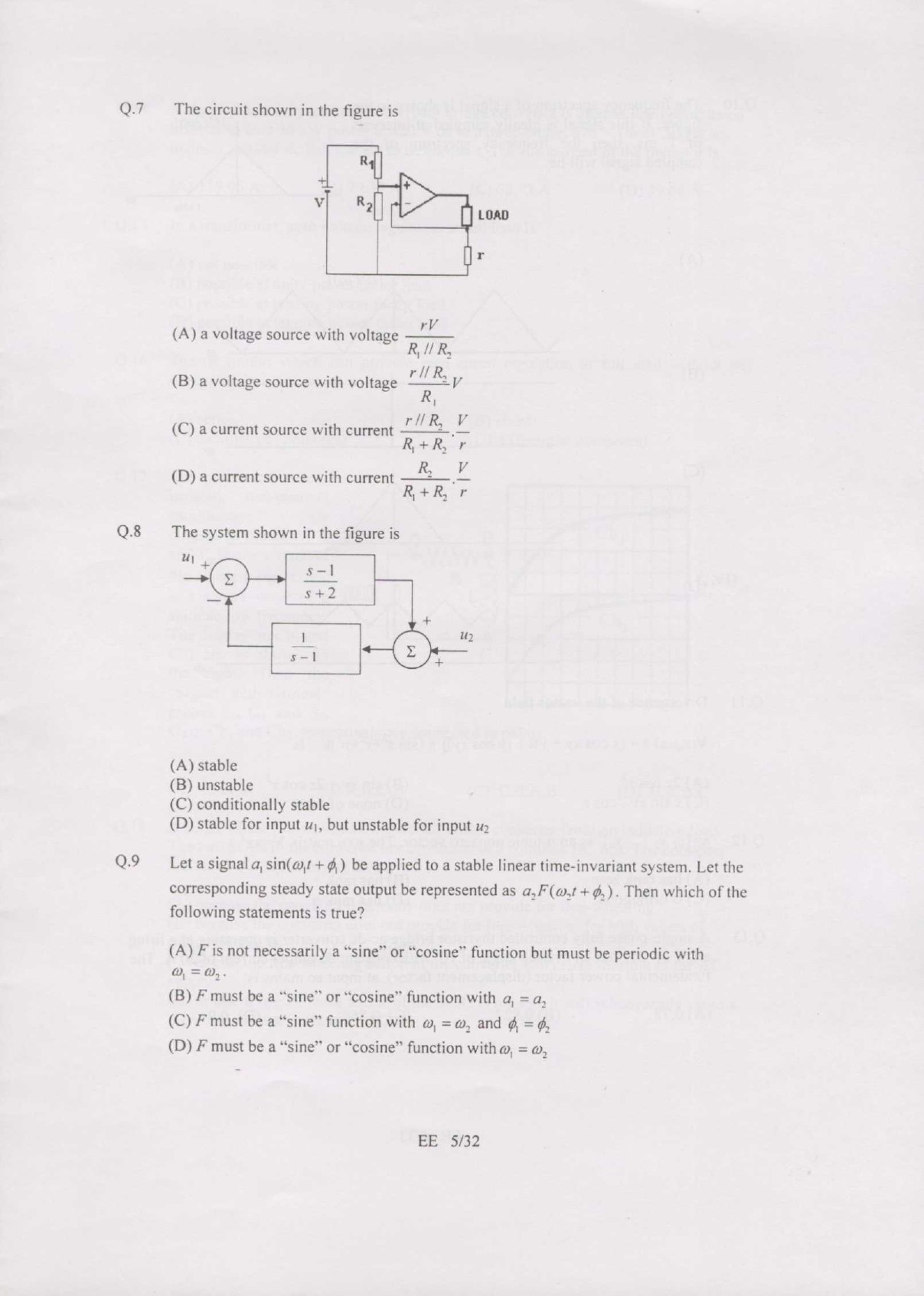 GATE Exam Question Paper 2007 Electrical Engineering 5