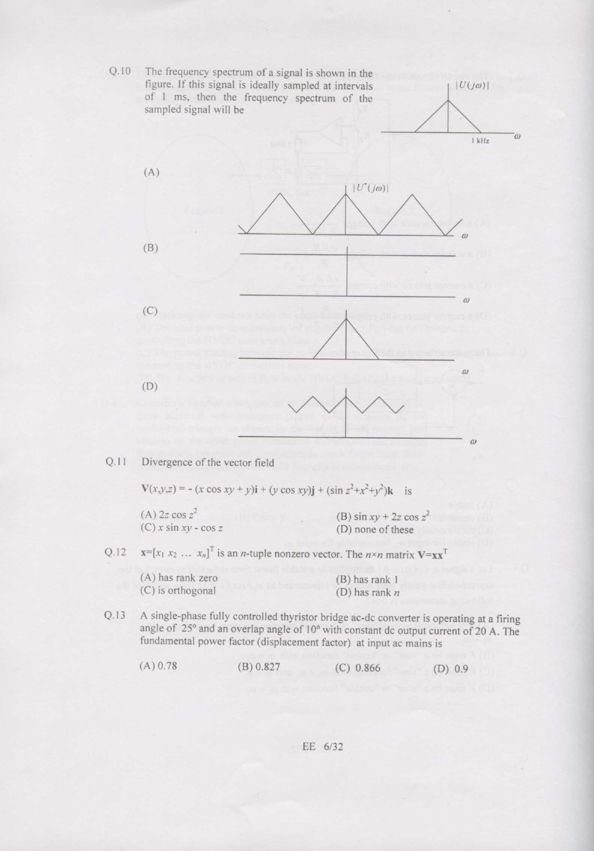 GATE Exam Question Paper 2007 Electrical Engineering 6