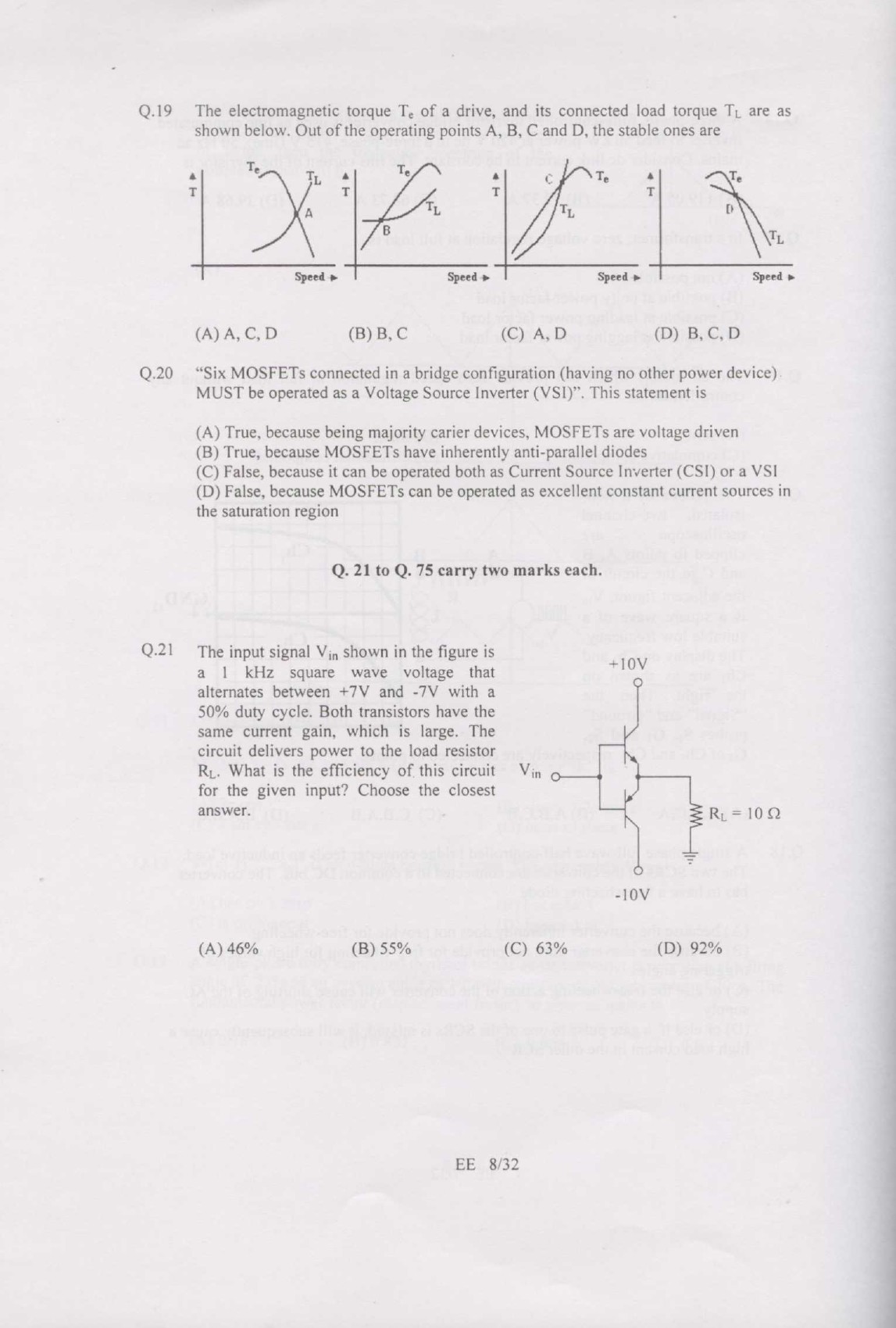 GATE Exam Question Paper 2007 Electrical Engineering 8