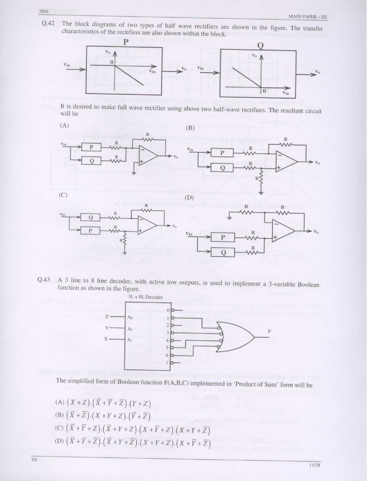 GATE Exam Question Paper 2008 Electrical Engineering 11