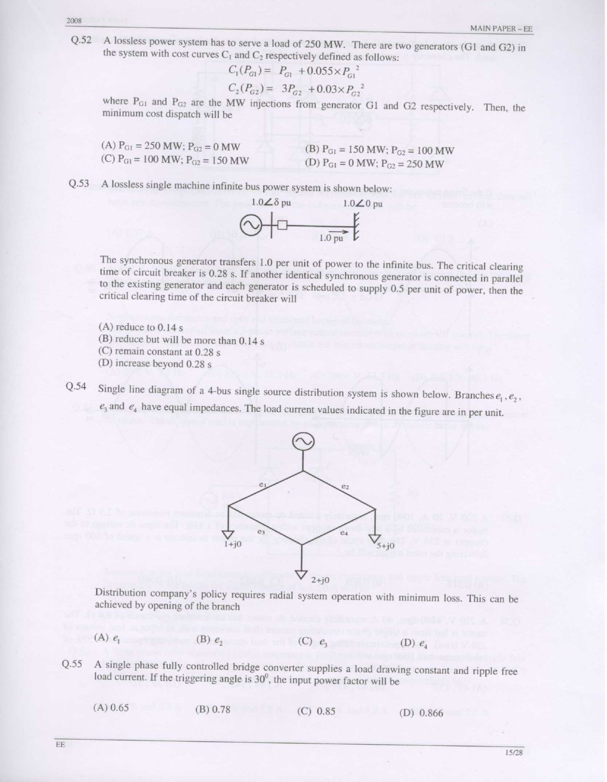 GATE Exam Question Paper 2008 Electrical Engineering 15