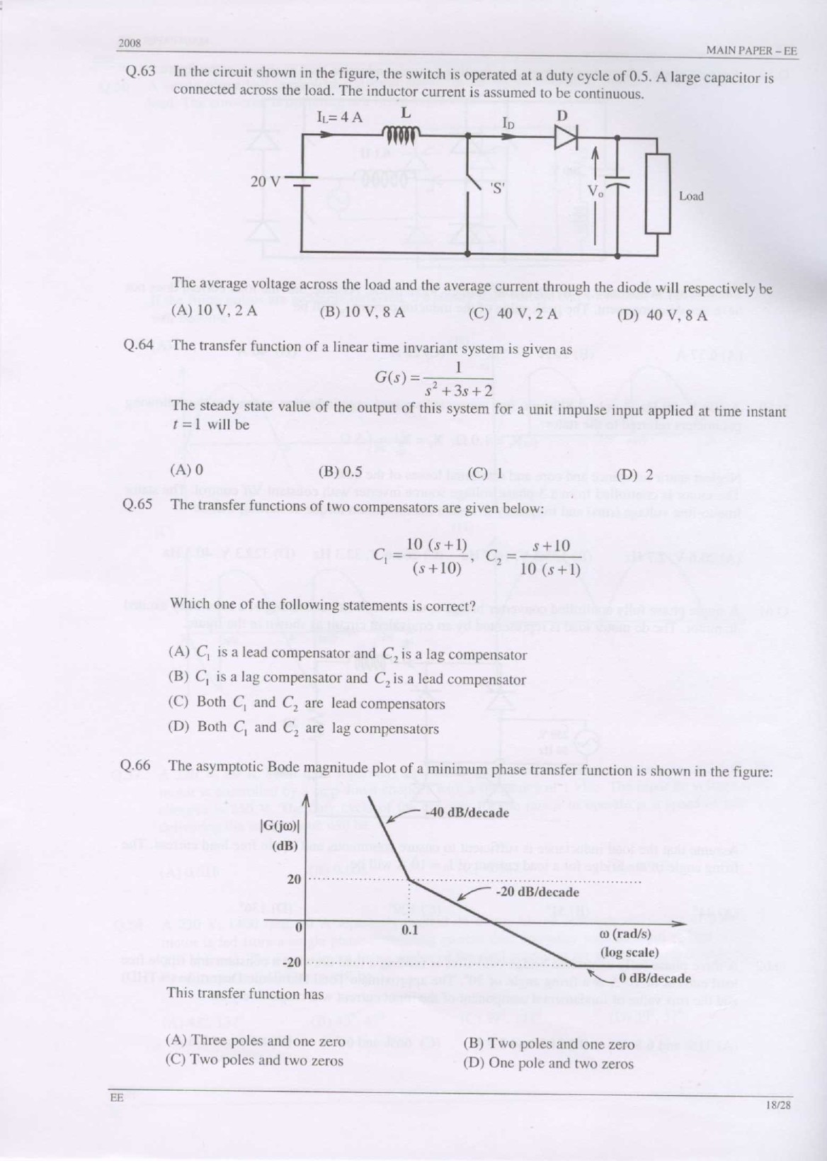 GATE Exam Question Paper 2008 Electrical Engineering 18