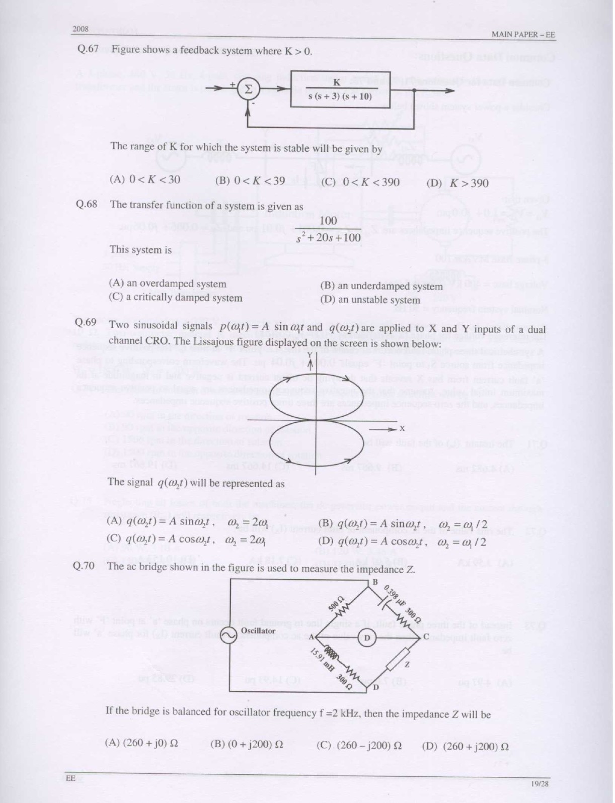 GATE Exam Question Paper 2008 Electrical Engineering 19