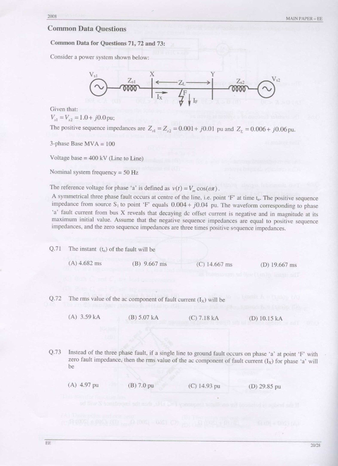 GATE Exam Question Paper 2008 Electrical Engineering 20