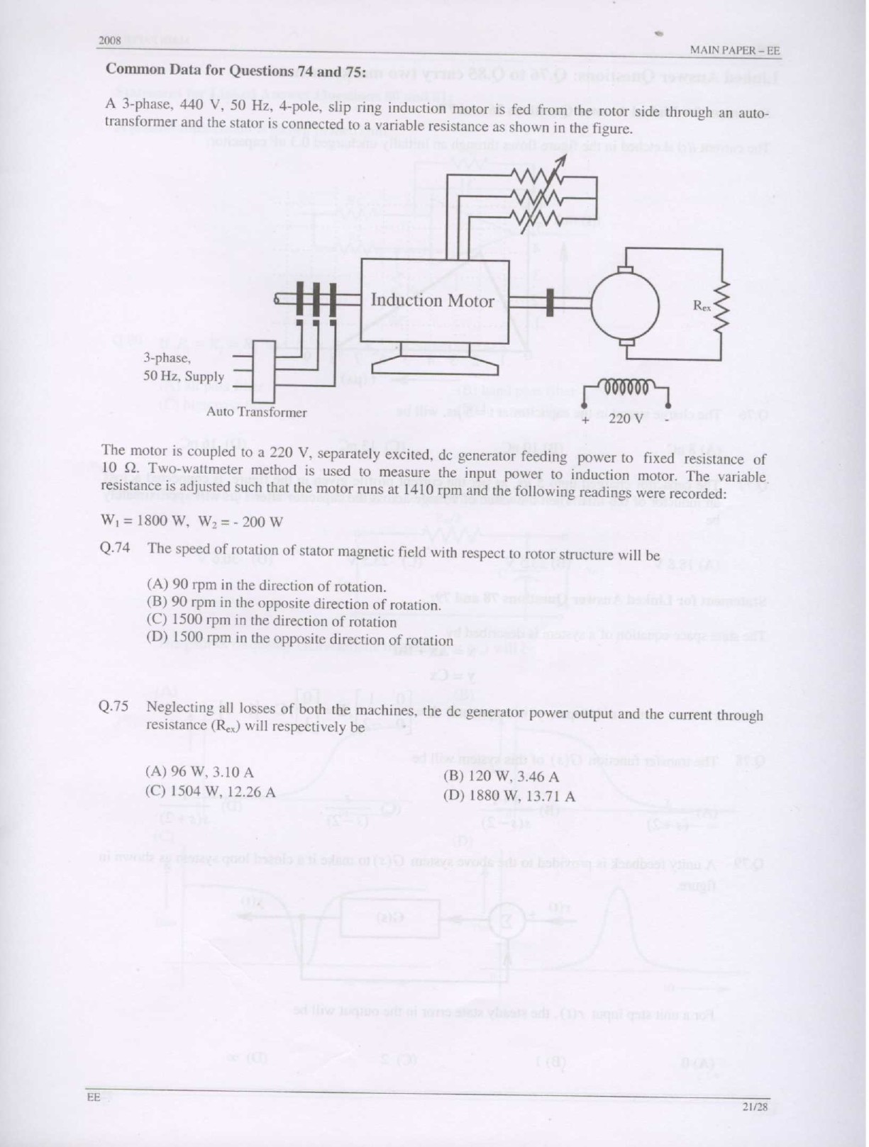 GATE Exam Question Paper 2008 Electrical Engineering 21